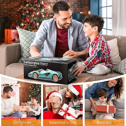 Miniatura 7 de MIEBELY Auto a control remoto, escala 1/12, autos a control remoto de 7.5 mi/h, modelo de auto con licencia de 2.4 GHz, 7.4 V, 900 mAh, para