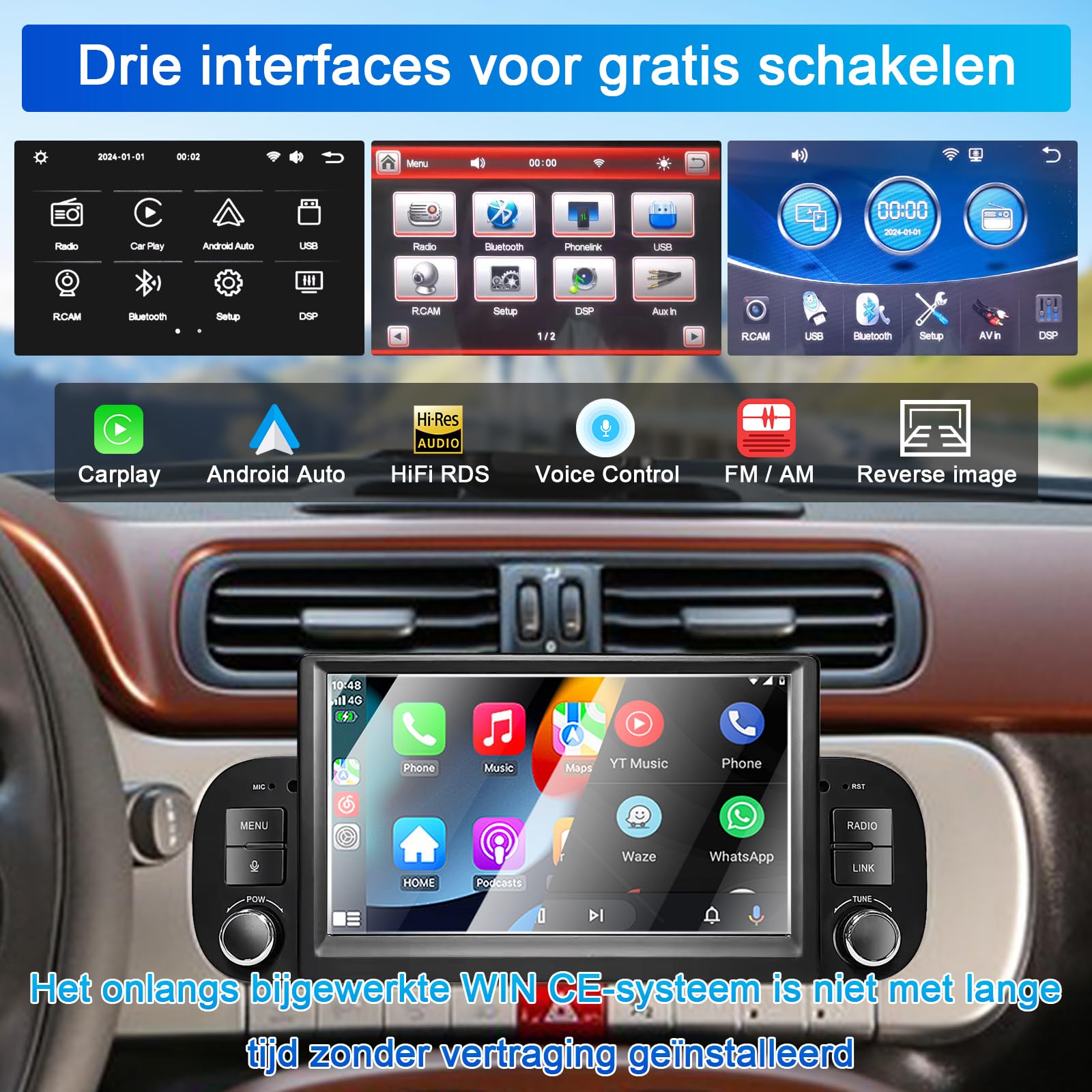 [Alta Potenza] Liulbobu Autoradio per FIAT Panda 2013 2014 2015 2016 2017 2018 2019 2020 con 7" Touchscreen Autoradio Wireless Carplay & Android Auto,Bluetooth Mirror Link/RDS AM/FM/USB/DSP