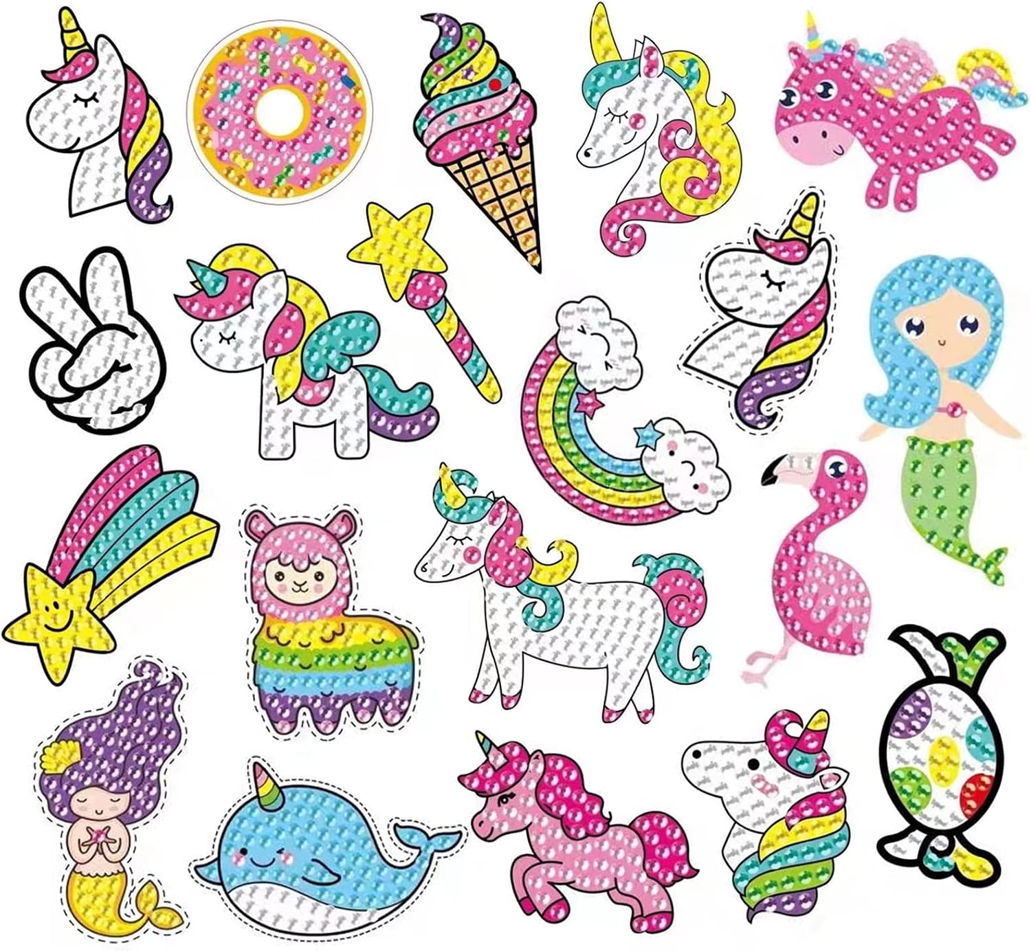 5D Diamond Painting Stickers Kits for Kids, 20Pcs DIY