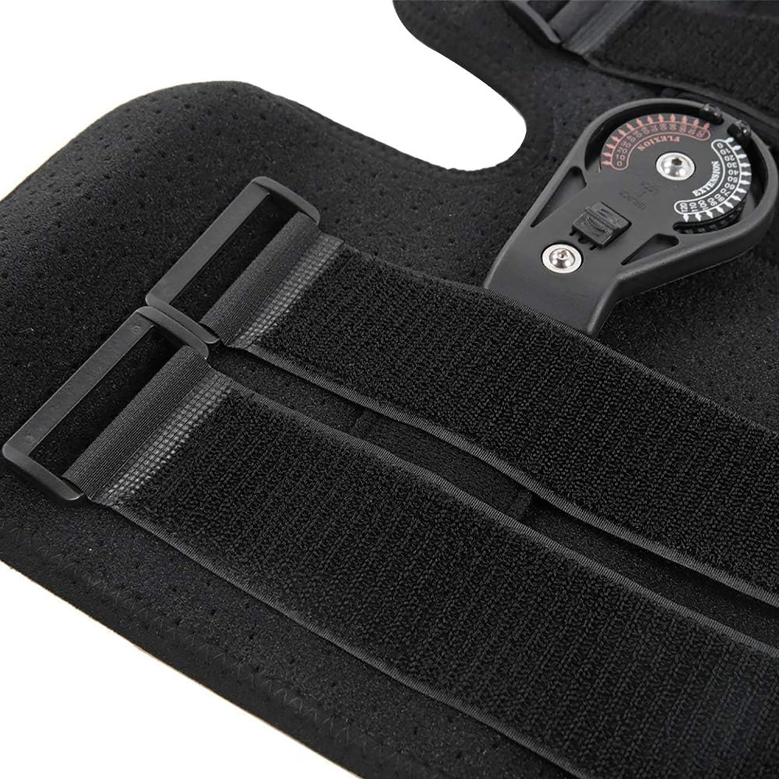 JOSBY Atmungsaktive Kniestütze, verstellbare Knie-Wegfahrsperre mit Scharnier, Bereichseinstellung 0°–120°, leichte gerade Knieschiene, für Hyperextensions- und Blockierungsbehandlung, Bänderrisse