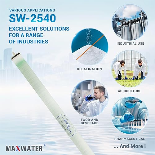 Miniatura 10 de Max Water Elemento de membrana ULP de ultra baja presión 2540-ULP-2540 750GPD bueno para industrial, agrícola, toda la casa y más (ULP 2540)