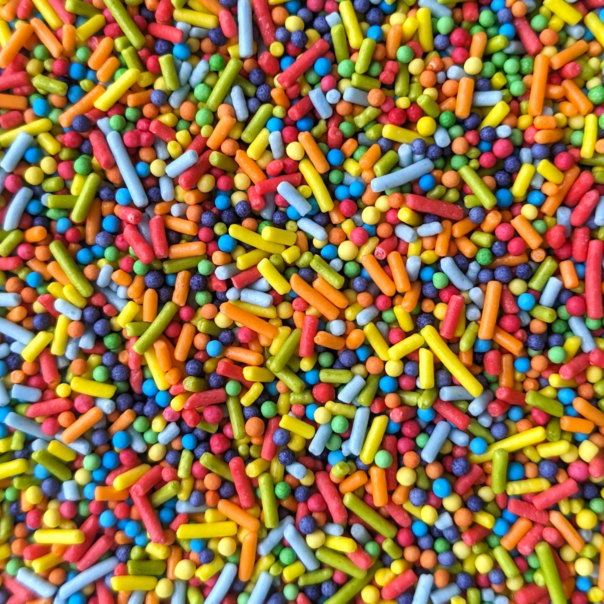 Party Sprinkles 100g of Mixed Rainbow Cake Sprinkles Toppers Decorations, 100s 1000s Mini