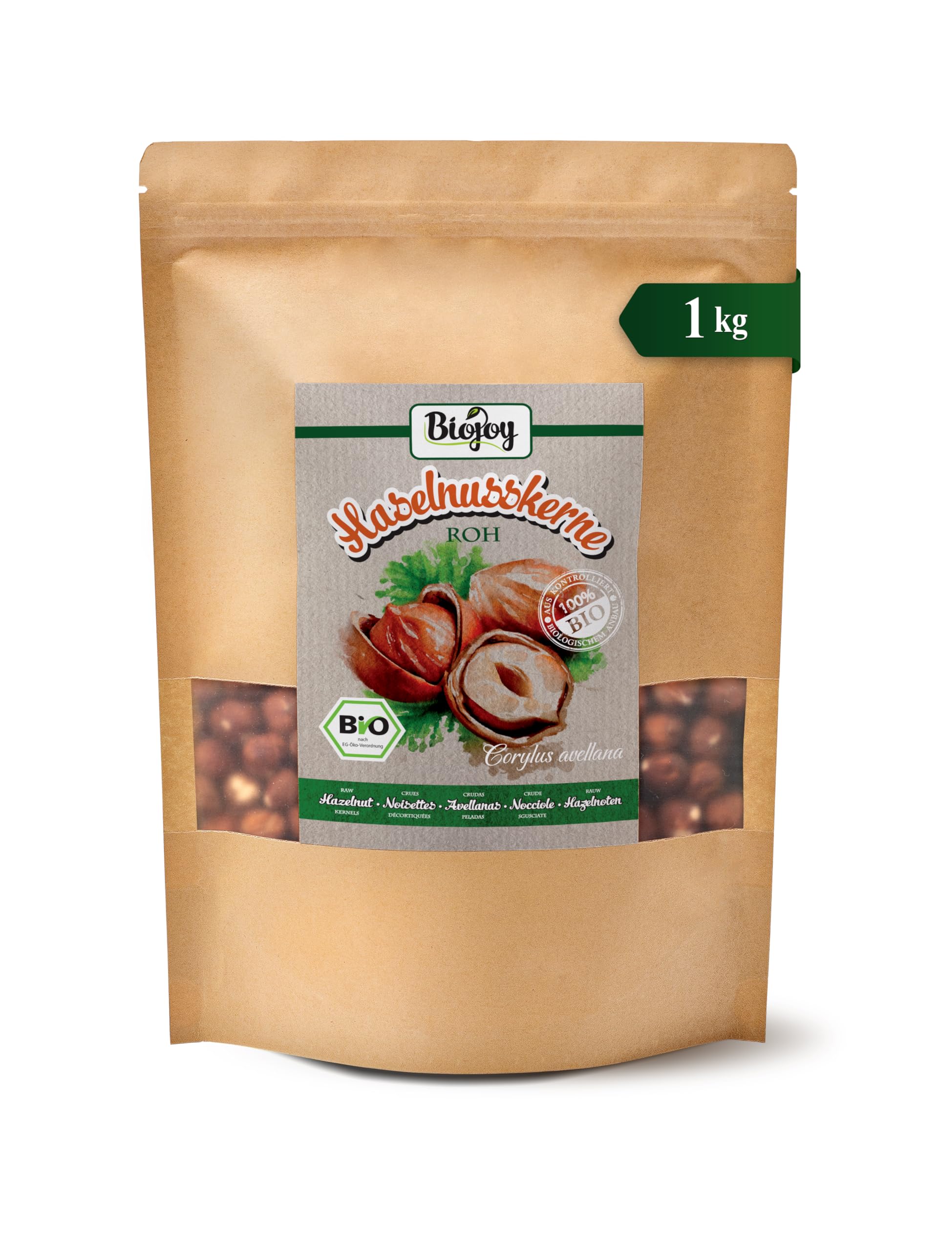 Biojoy Nocciole Sgusciate BIO (1 kg), crude e non salate