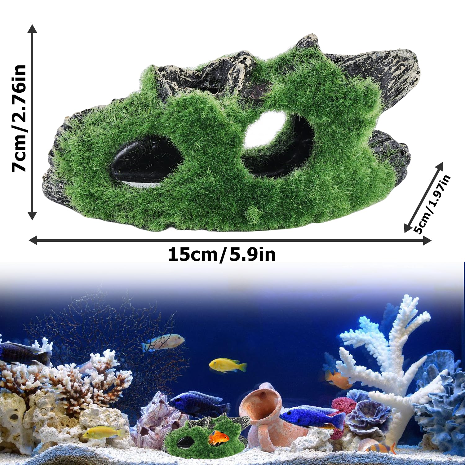 Grotta Per Acquario In Resina - Decorazione Naturale Per Pesci E Gamberetti - Foto 4