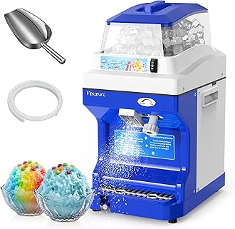 Electric Ice Shaver Machine, 300W Shaved Ice Machine, Thickness Adjustable Snow Cone Maker Machine 661LBs/hr Ice Crusher for Bar Parties Events Snack, Home and Commerical Use Blue(5.8Qt)