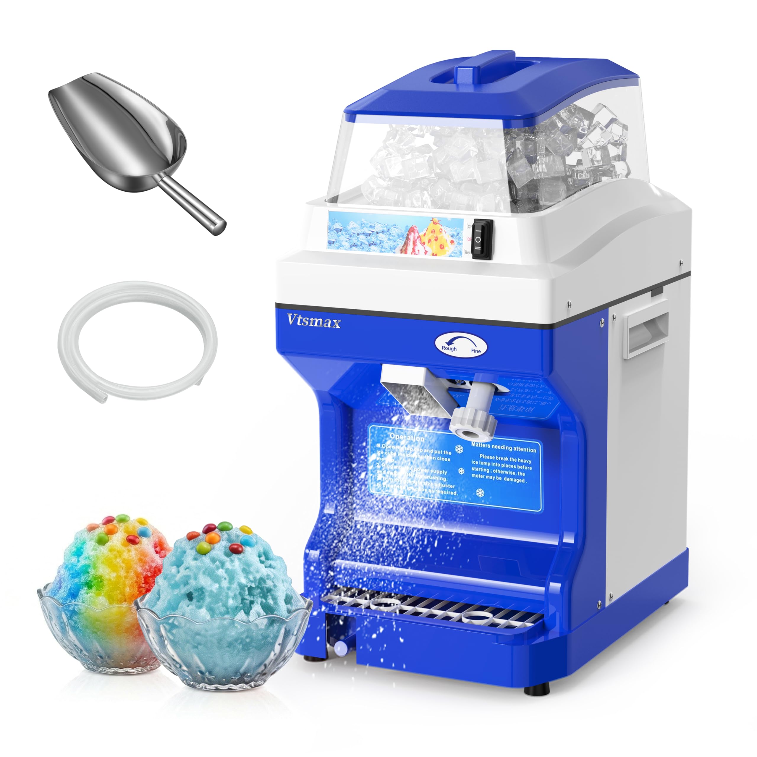 Amazon.com: Vtsmax Electric Ice Shaver Machine, 300W Shaved Ice