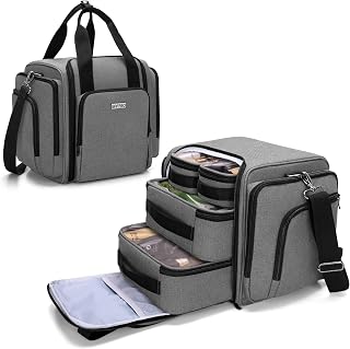 BAFASO Travel Makeup Bag with 4 Inner Removable Pouches, Multifunctional Cosmetic Bag (Patent Pending), Gray