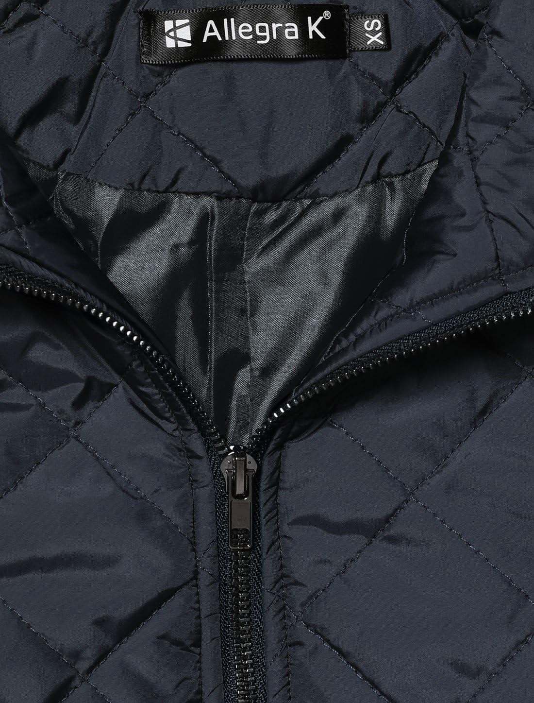 Allegra K Women's Stand Collar Zip Lightweight Quilted Jacket