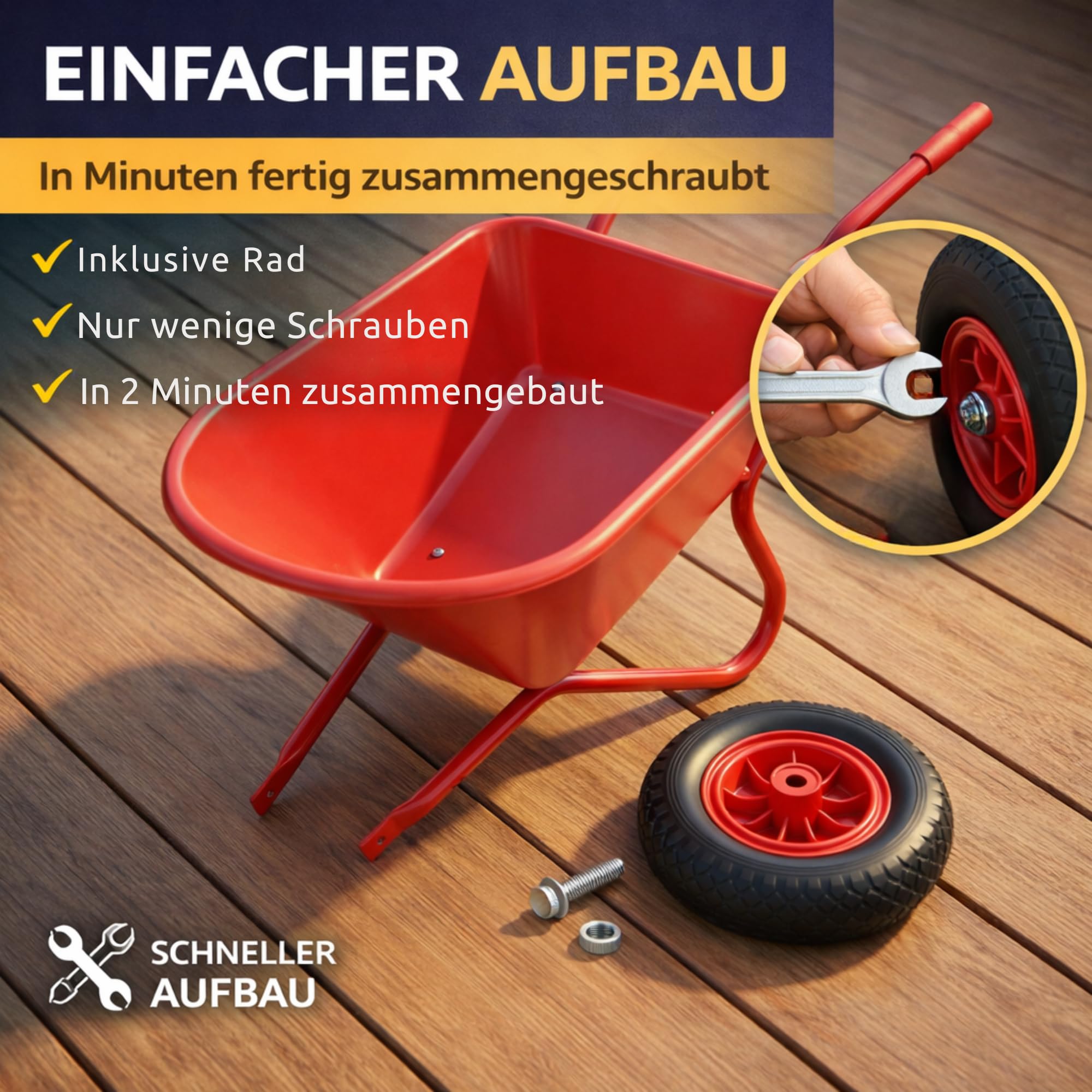 Kinder Schubkarre aus Metall – robuste Kinderschubkarre mit Eva Rad, Stabiler Rahmen, ideal für Garten & Sandkasten, Spielzeug ab 3 Jahren