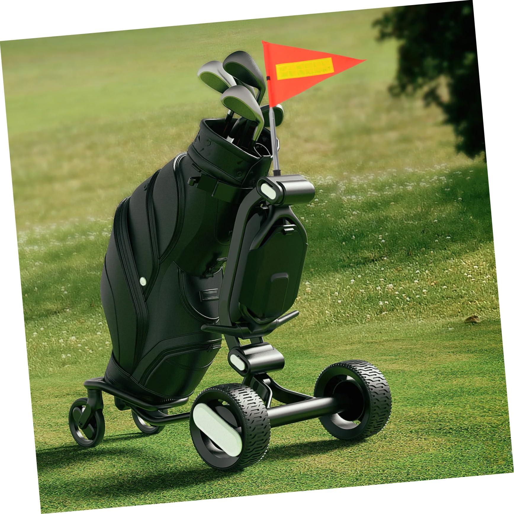GALPADA Drapeau de Fauteuil Roulant Réfléchissant en PVC Mât Acier Inoxydable Hauteur Ajustable 1,2 m