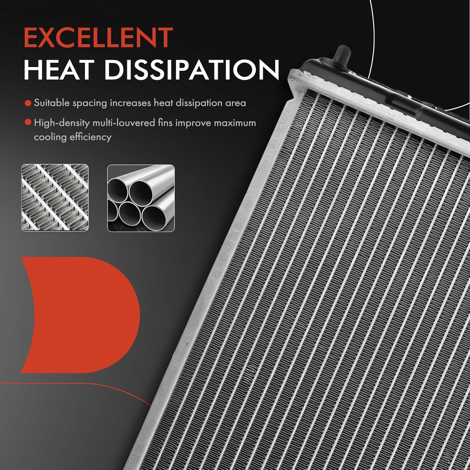 A-Premium Engine Coolant Radiator with Transmission Oil Cooler Compatible with Infiniti QX4 1997-2000 & Nissan Pathfinder 1996-2000, V6 3.3L, Automatic Trans. Replace# 214100W817, 214604W017