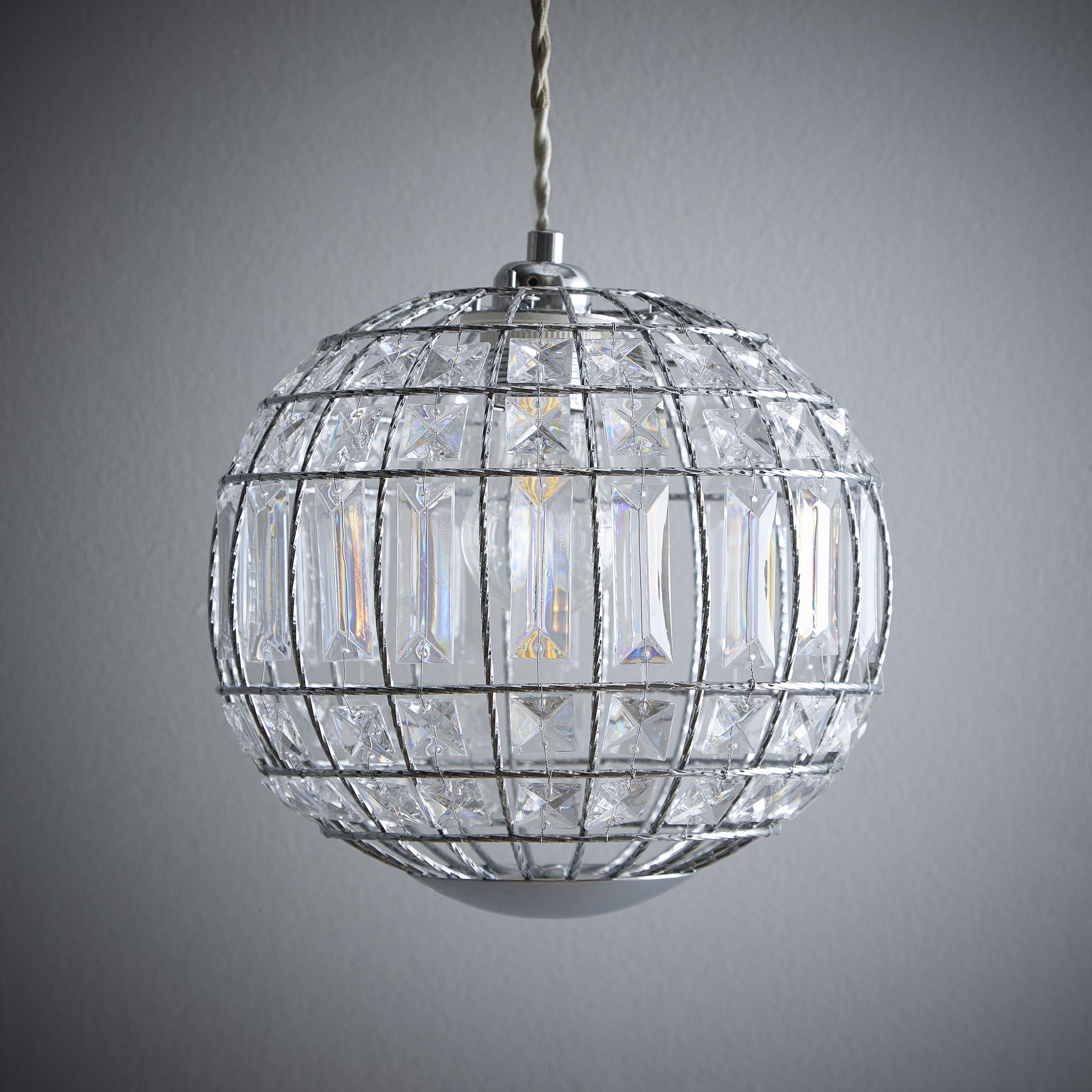 K Living Apollo Sphere Style Chandelier Light Pendant Silver