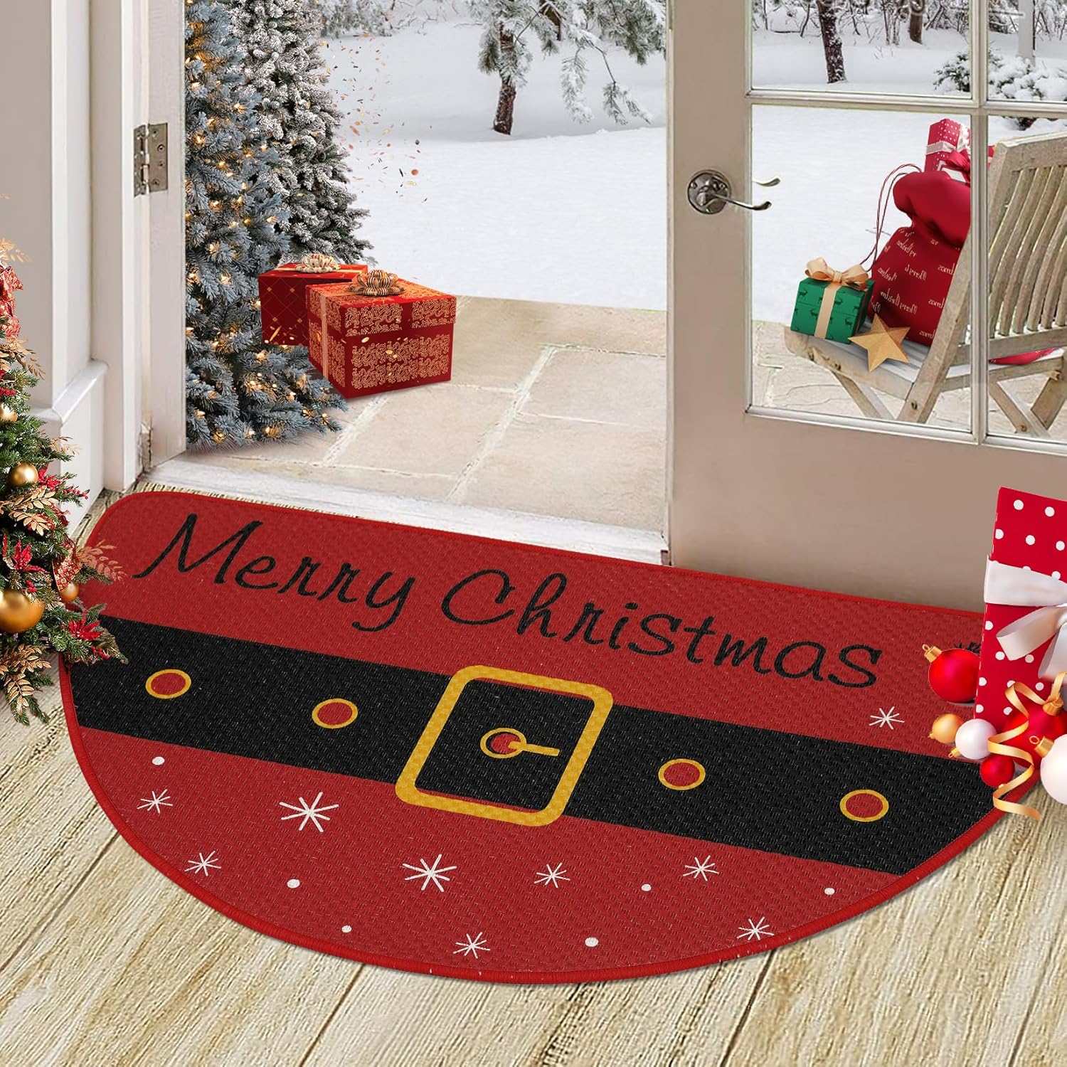 Haperlare Christmas Floor Doormat Half Round Door