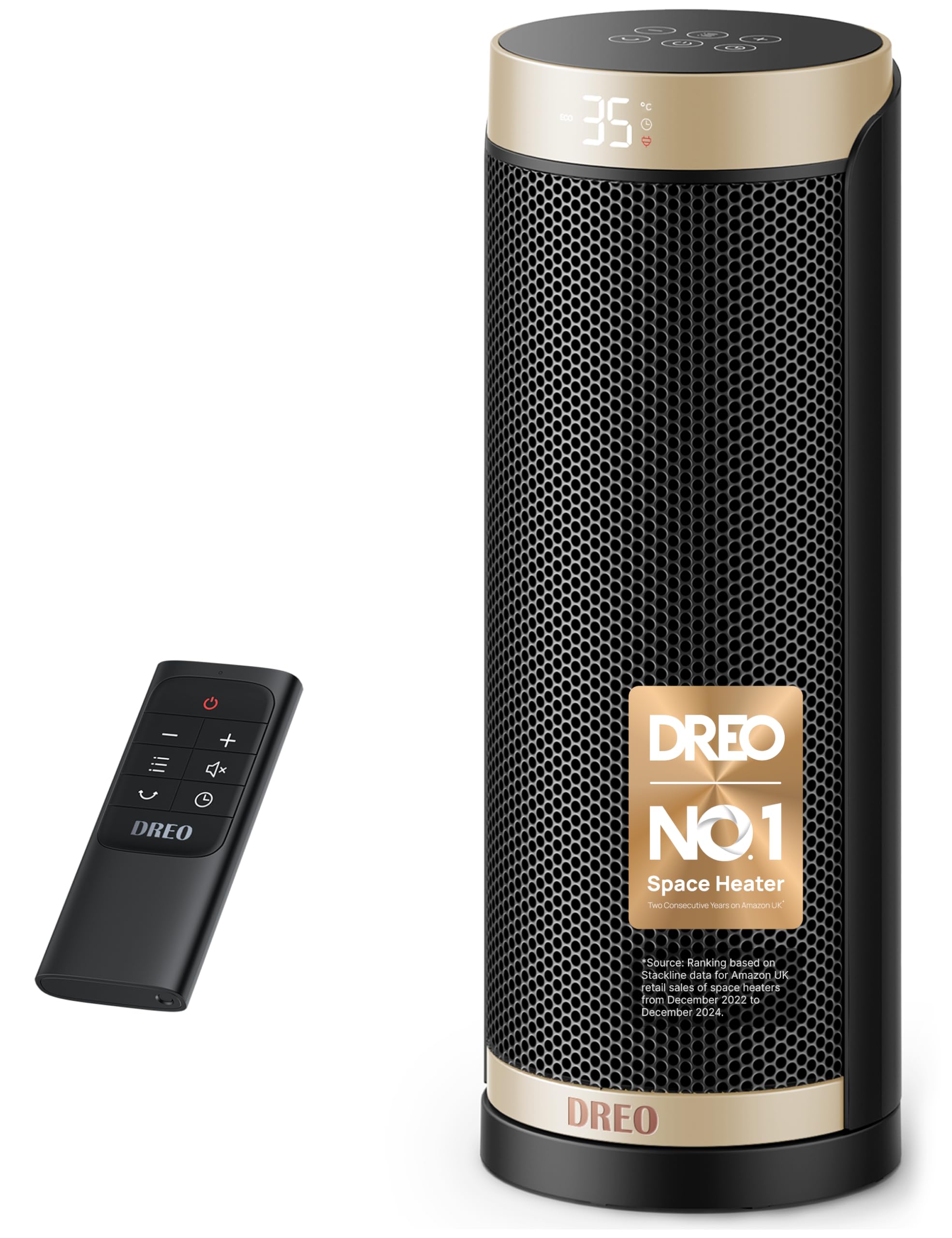 Dreo 16 Inch Electric Heater for Home, 34dB Silent Ceramic Heater, 70° Oscillation Space Heaters Energy Efficient, 3-Mode 3-Speed, Overheating & Tip-Over Protection, 12H Timer, Solaris Slim H3