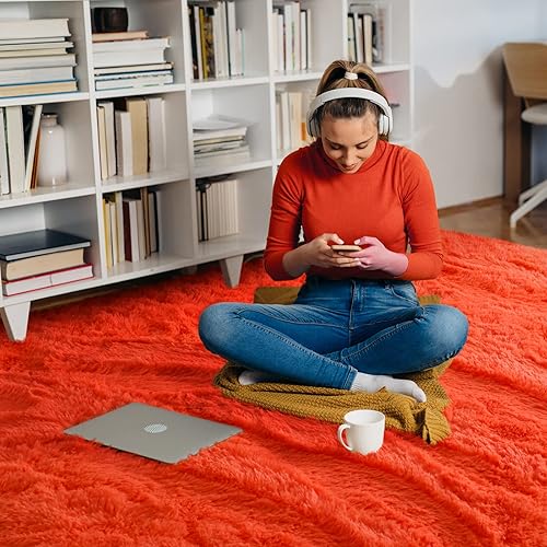 Miniatura 4 de Merelax - Tapete moderno afelpado para habitación, sala, habitación de niños y guardería, tapete decorativo suave, cómodo y antideslizante para