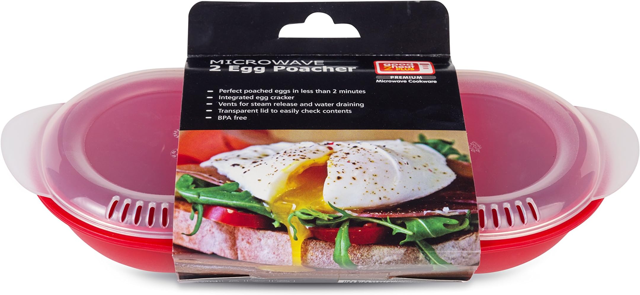 Good 2 Heat Plus Microwave Egg Poacher, Red