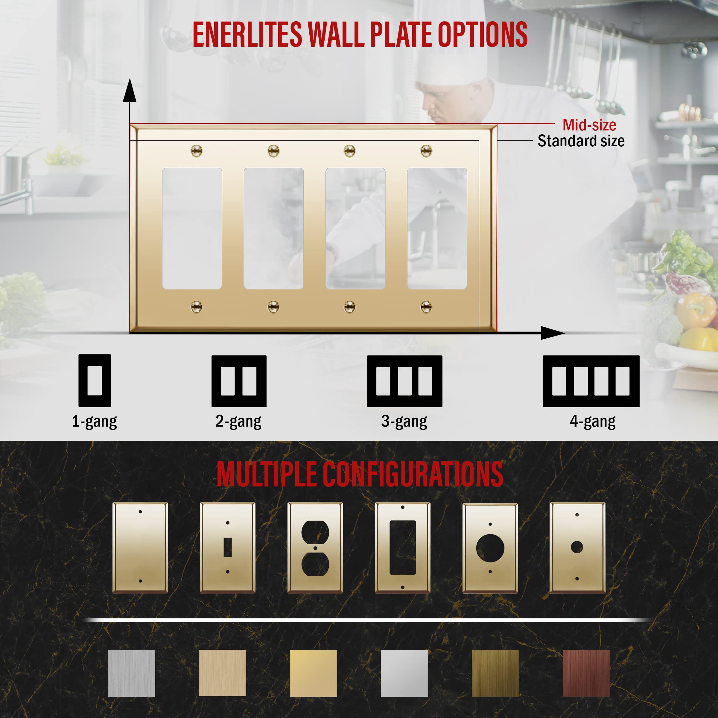 ENERLITES Plaque Murale Pour Interrupteur Décoratif En Métal