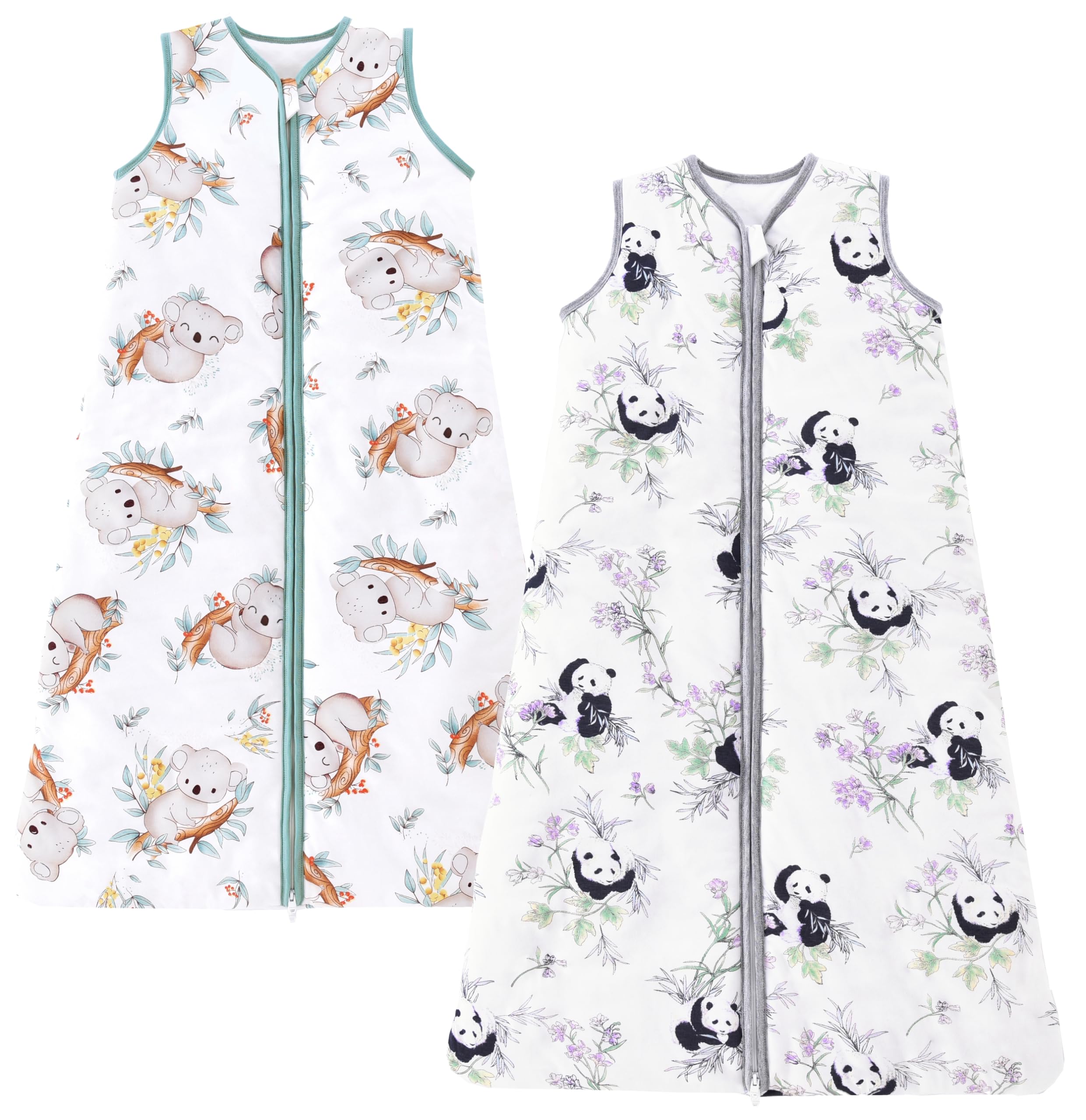 Chilsuessy Baby Sleeping Bag 2.5 tog Toddler Sleeping Bag 100% Cotton Nursery Bedding Kids Wearable Blanket Sleeping Sack for Infant Boys Girls, Koala + Panda, 110cm/3-4 Years — image 1