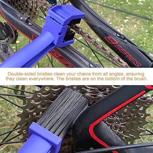 Miniatura 5 de 2 piezas de arandelas de cadena de bicicleta o motocicleta, cepillos de limpieza de suciedad para engranajes de cadena de motocicleta, herramienta