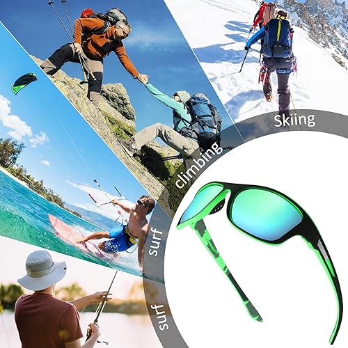 Miniatura 6 de TOODOO 4 pares de lentes de sol polarizados para hombre con protección UV, gafas de conducción deportivas para actividades al aire libre