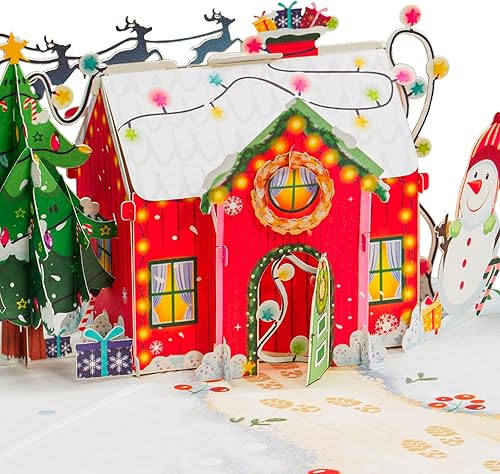 Paper Love Frndly, tarjeta desplegable de Navidad 3D, Cozy Home, tarjetas de felicitación 3D hechas a mano, regalo para Navidad o vacaciones, 100% disponible en Yaxa Costa Rica