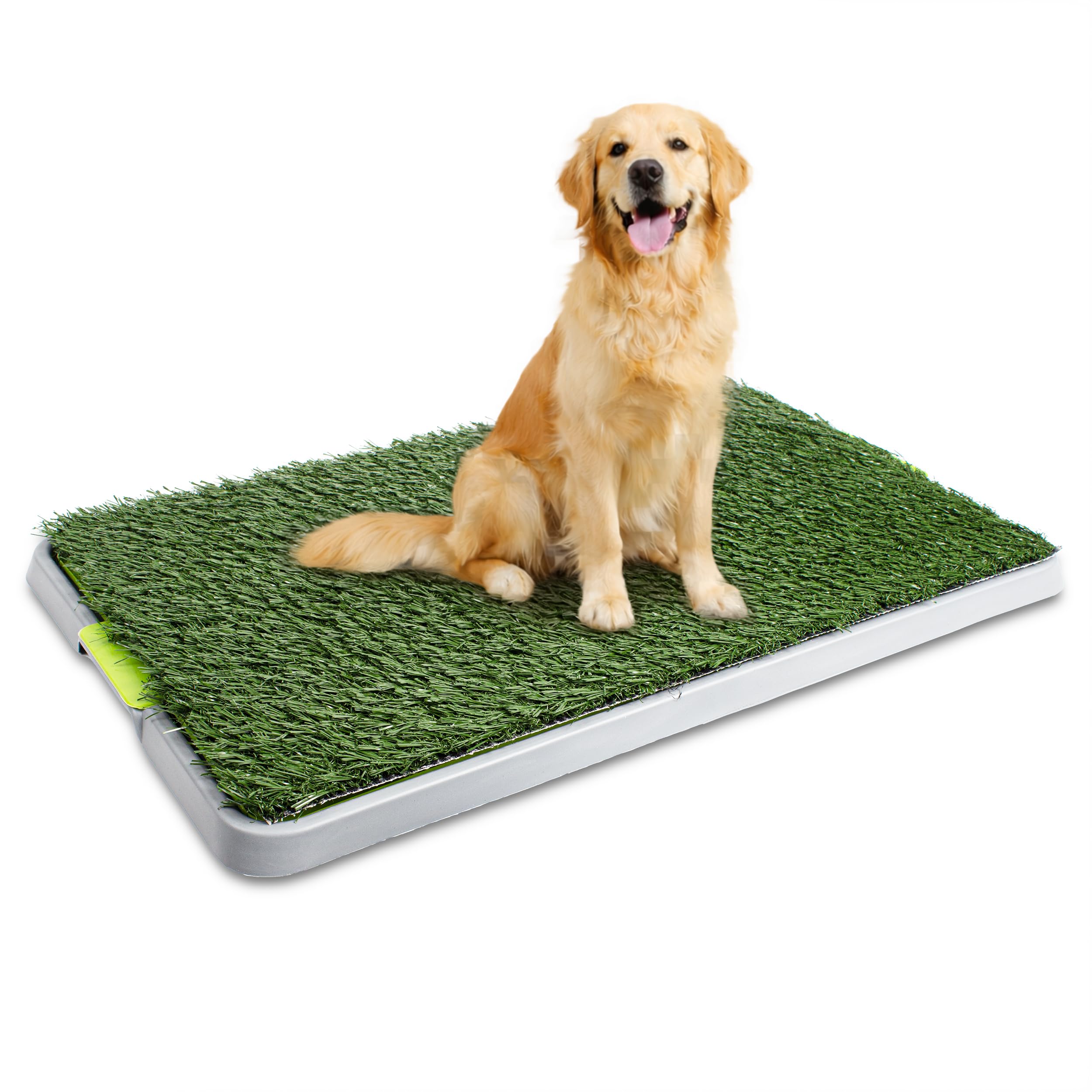 Inodoro para Perros con Césped Artificial, Baño Entrenamiento Interior y Exterior 67 x 42 x 5 cm, Bandeja Antideslizante con Drenaje, Reutilizable y Fácil de Limpiar para Cachorros y Perros Adultos