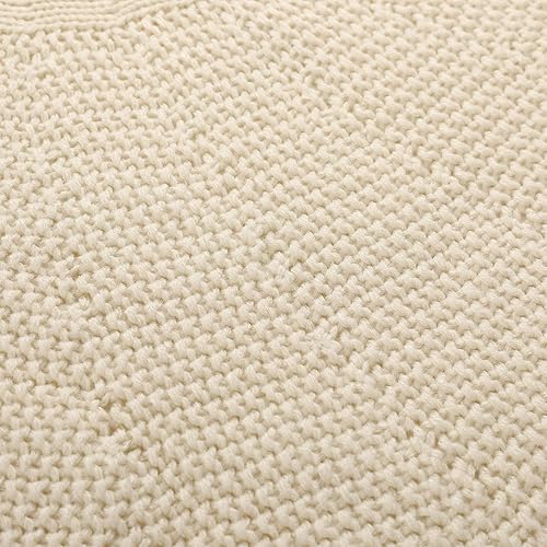 Miniatura 35 de Sattiyrch Faldón de punto para árbol de Navidad, decoración rústica gruesa para árbol de Navidad (crema, 36 pulgadas)