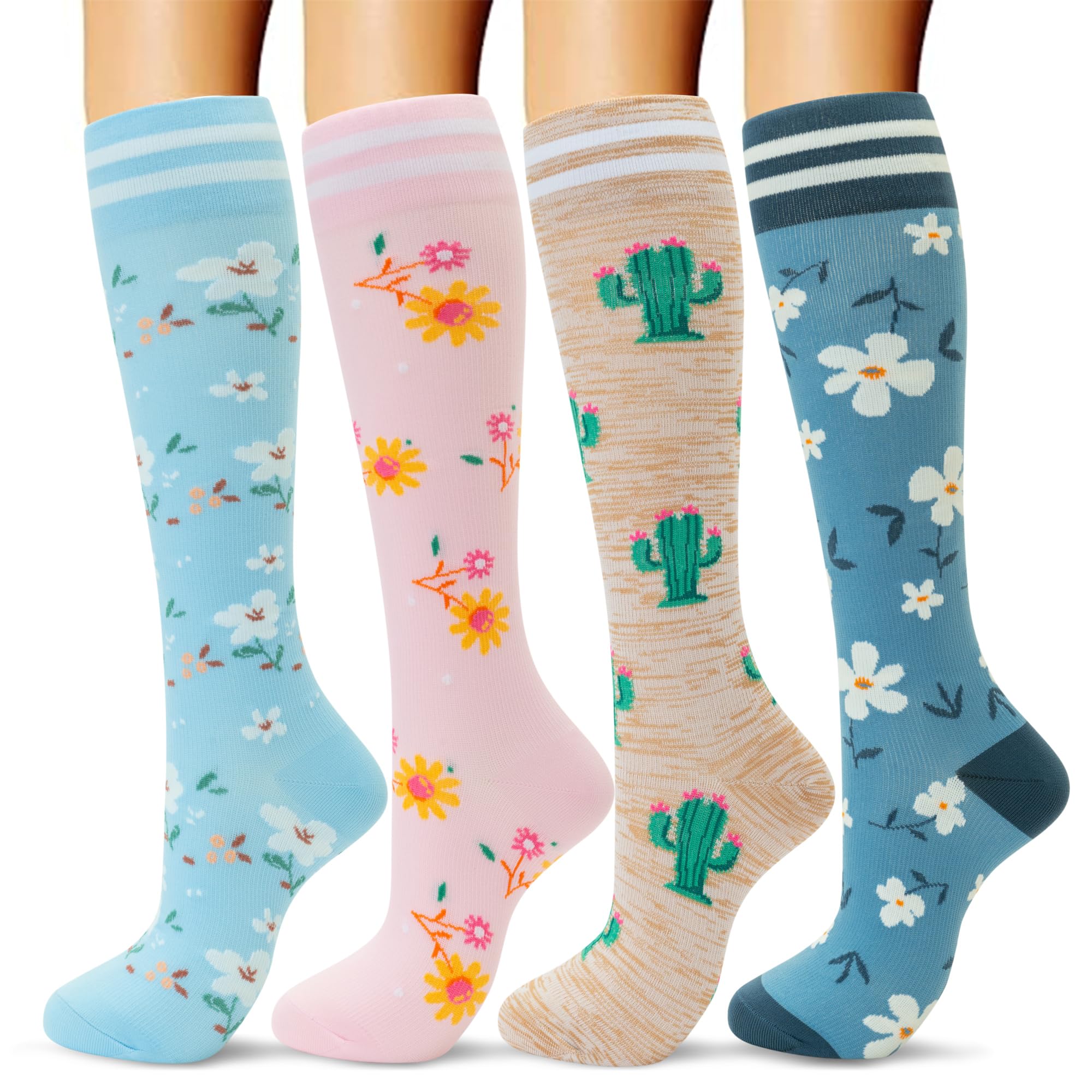 fenglaoda Compression Socks Women Men 4 Pairs - Compression Socks | Mubboo