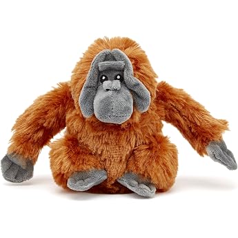 Zappi Co 100% Recycled Plush Toy Orangutan 22 cm Width Soft Cuddly Environmentally Friendly Animal Collection for Newborn Child First Child