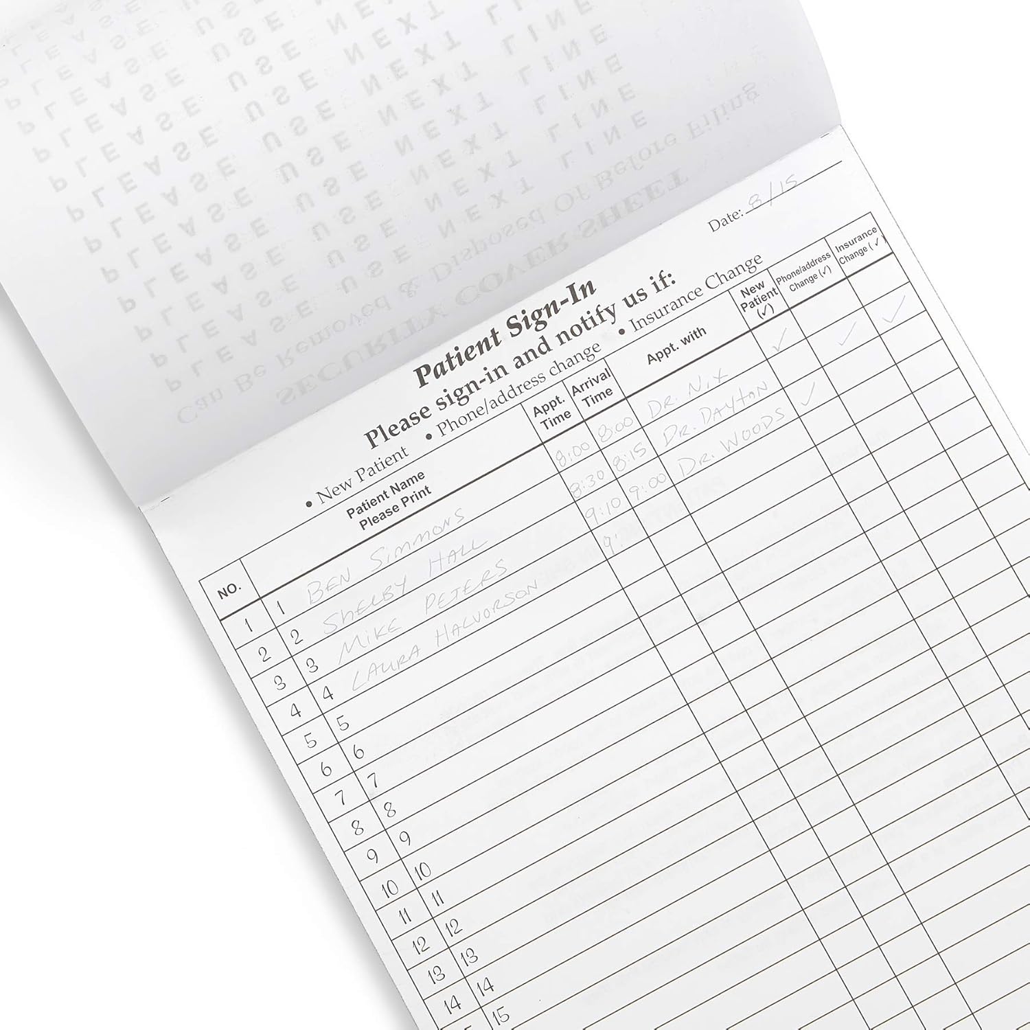 Blue Summit Supplies 125 Patient Sign in Sheets, Carbonless 3 Part Forms with Peel Away Adhesive Labels, HIPAA Compliant for Privacy in Doctor, Medical, Dental Office, Burgundy, 125 Pack