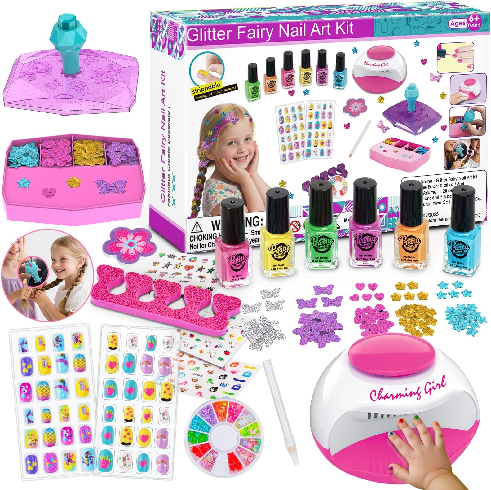 Kids Nail Polish Sets,Gifts for Girls Nail Varnish Sets,Nail Art Kit kids Makeup Sets Girls Toys Age 7 8 9 10 11 12 for Birthday Present Christmas Party, CH19-1378
