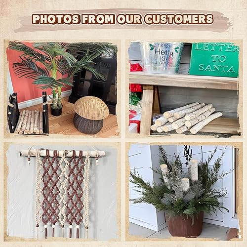 Miniatura 5 de Paquete de 12 troncos de abedul para manualidades, decoración de chimenea de Navidad, decoración de madera natural para el hogar, ramas de madera de