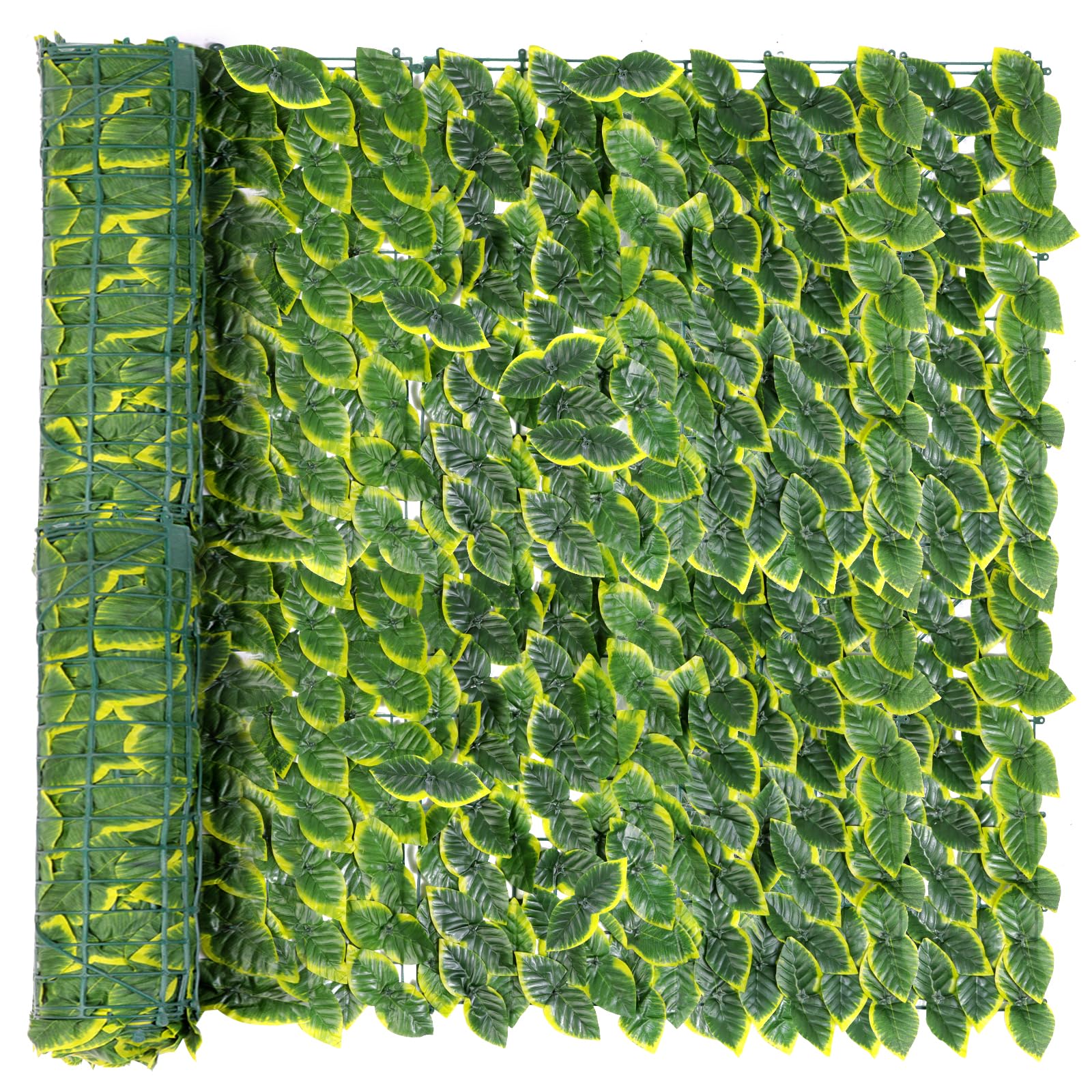 Reove Mango Leaves Artificial Ivy Privacy Fence Screen, Artificial Hedge Fence Green Leaf Ivy Screen Plant Wall Fake Grass Decorative Backdrop For Privacy Protection Home Balcony Garden