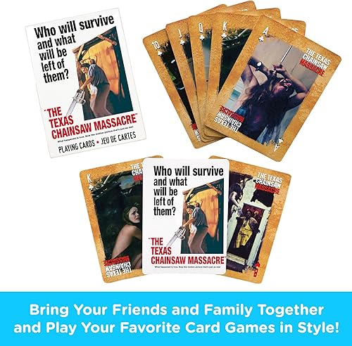 Miniatura 2 de AQUARIUS Texas Chainsaw Massacre - Baraja de cartas de tamaño póquer para tus juegos de cartas favoritos - Mercancía y coleccionables con licencia