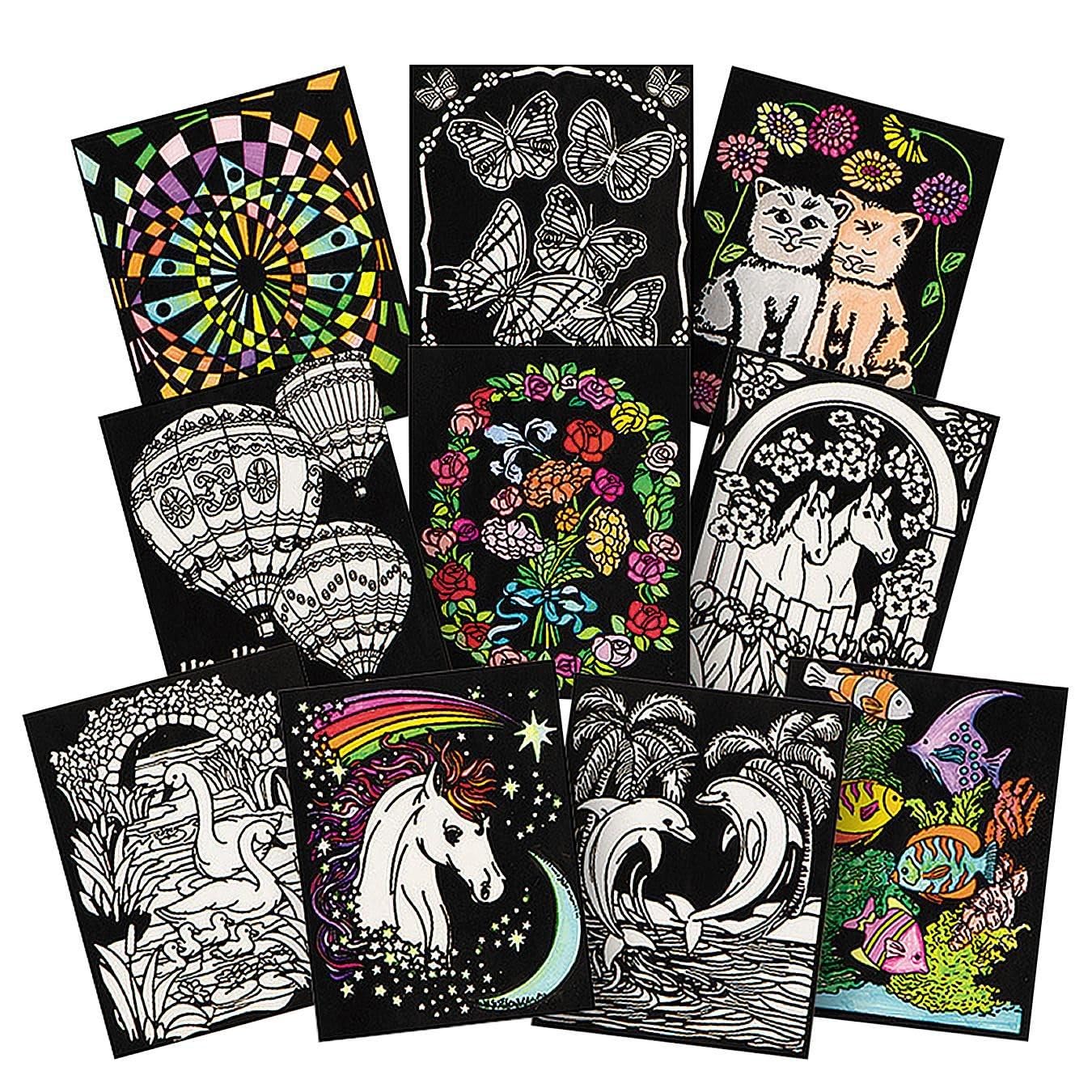 Velvet Art Posters, 8" x 10", 5 Designs (Pack of 50)