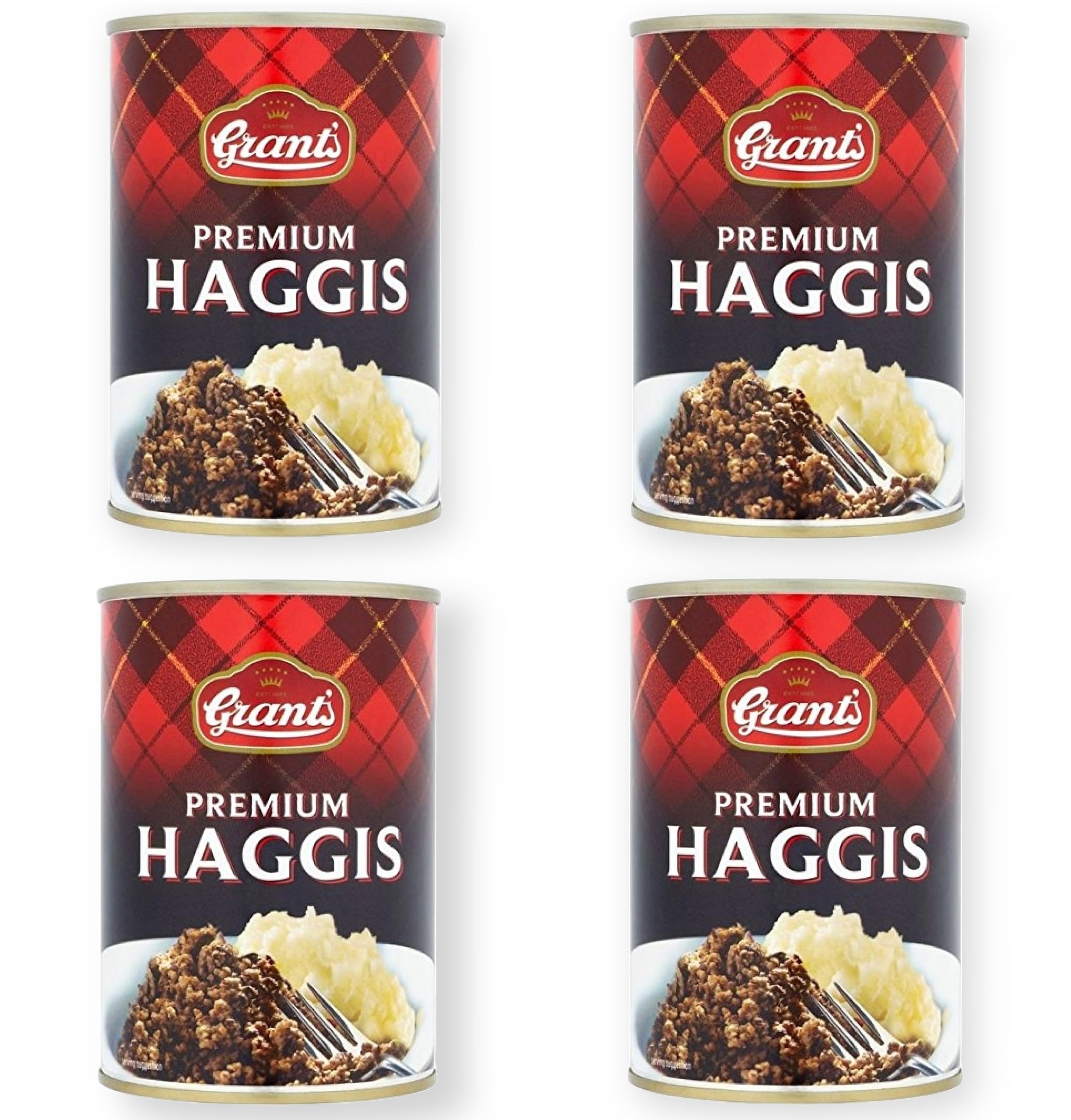Grants Premium Haggis 4er Set (4x392g) - Herzhafte Fleischzubereitung aus Rind- und Schaffleisch mit Haferflocken – Doppelpack zusammengestellt durch Pikaflor