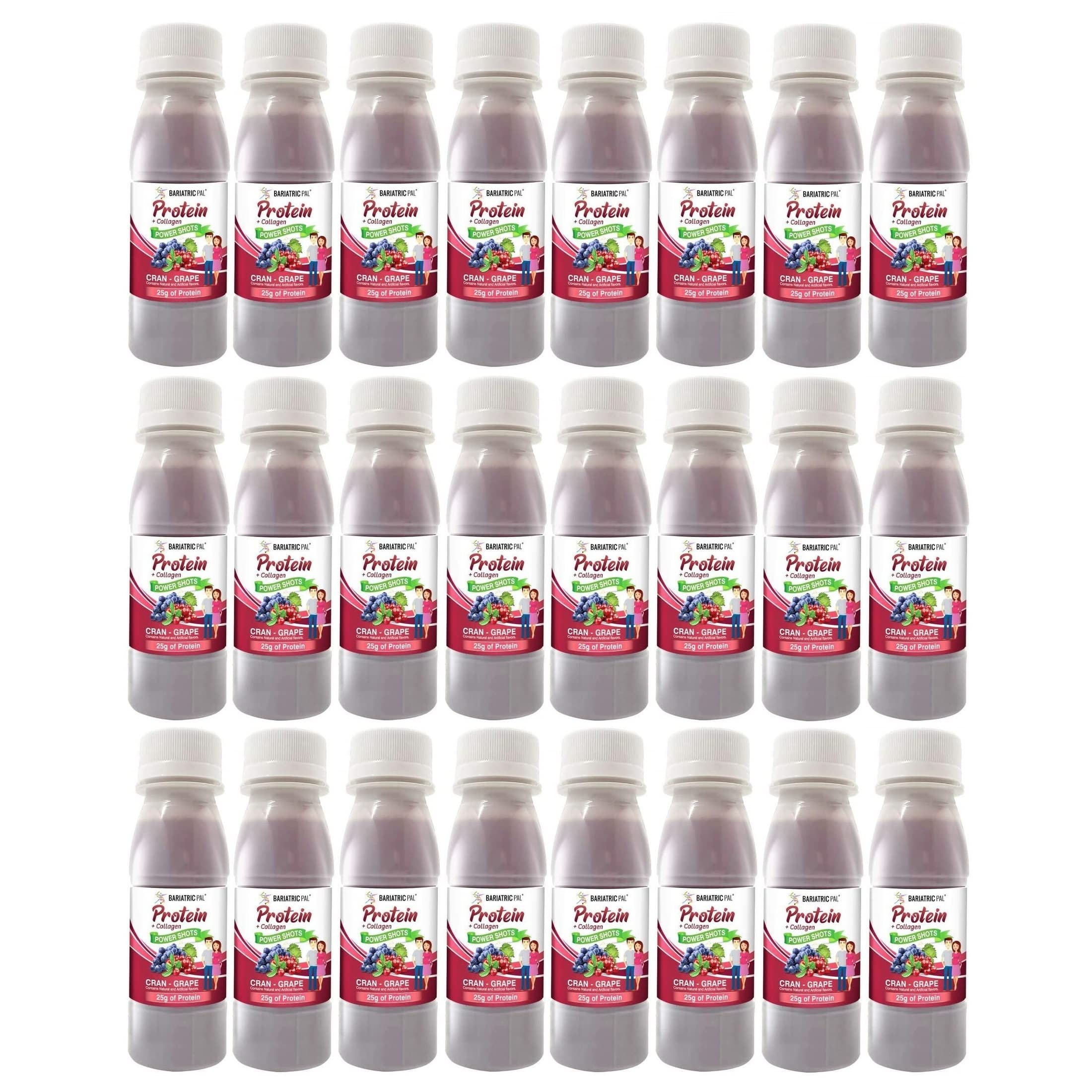 BariatricPal Ready-To-Drink 25g Whey Protein & Collagen Power Shots - Cran Grape (24 Bottles)