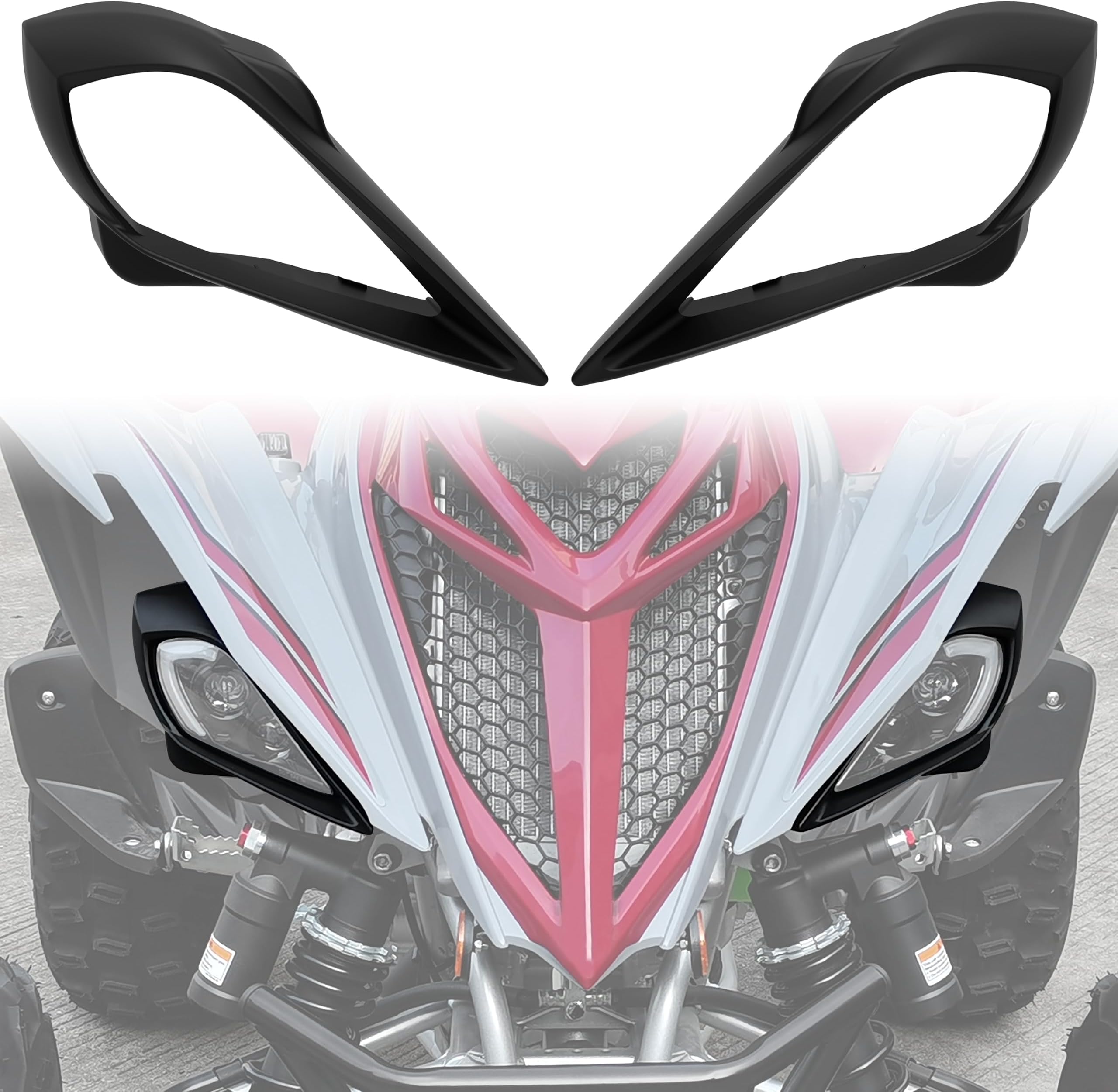 Sautvs Left & Right Headlight Covers For Raptor 700, Head Lamps Light Cover Trim Bezel Yamaha Yfz 450 Yfz450R Yfz450X Wolverine 350 250 700 2006-2022 Accessories (2Pcs)