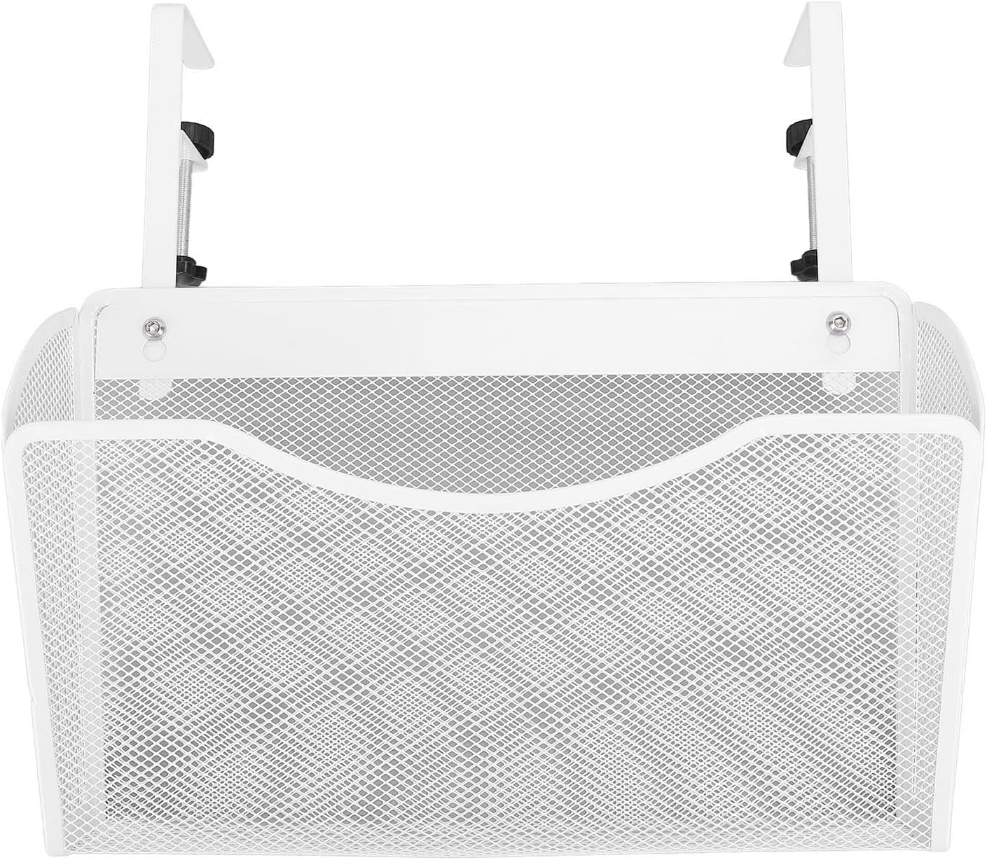 Desk Side Storage Organizer, Sturdy Adjustable Space-Saving Clamp on Carbon Steel Desk Organizer, Easy Installation for Home