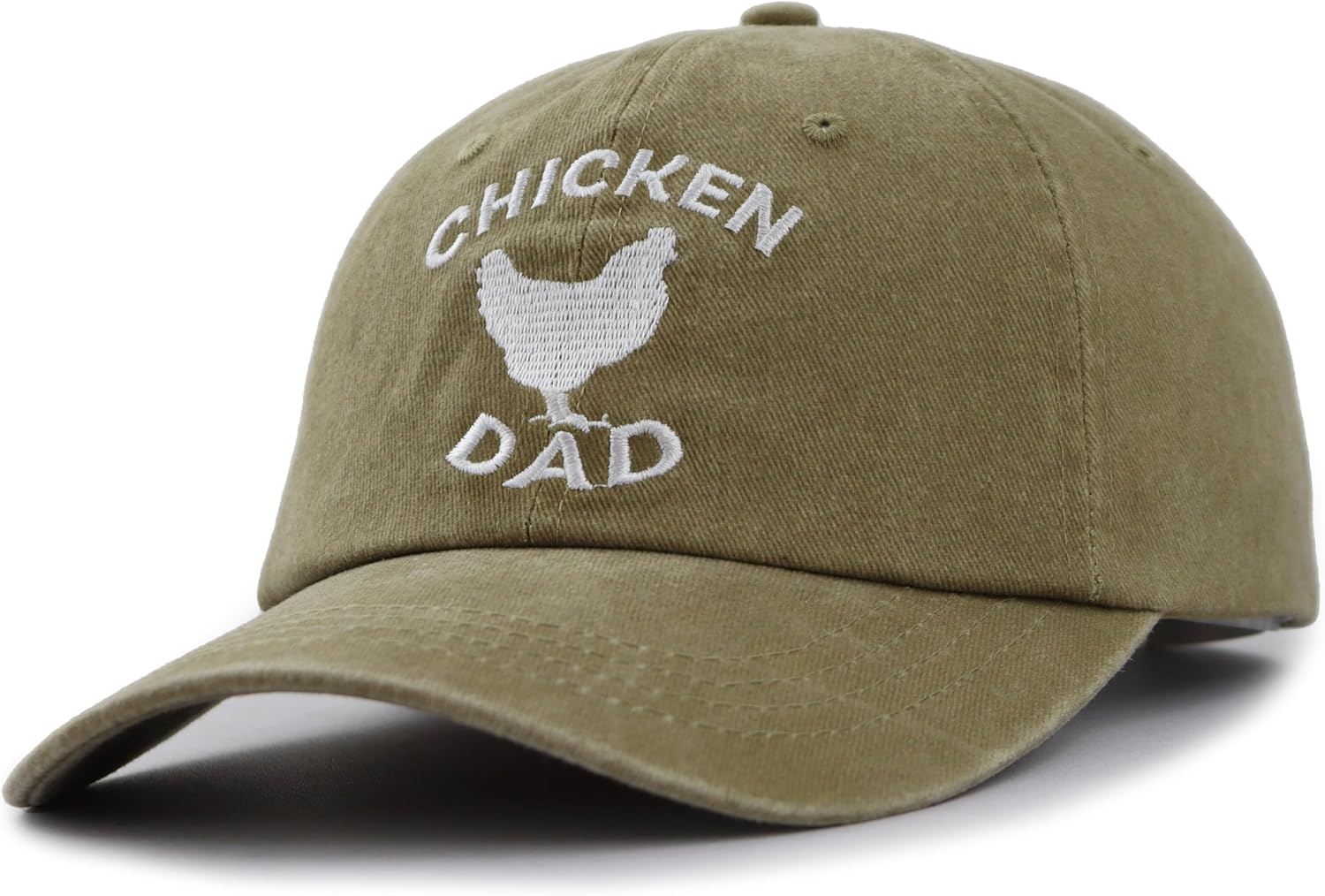 Chicken Dad Hat for Men, Adjustable Embroidered Cotton Baseball Cap