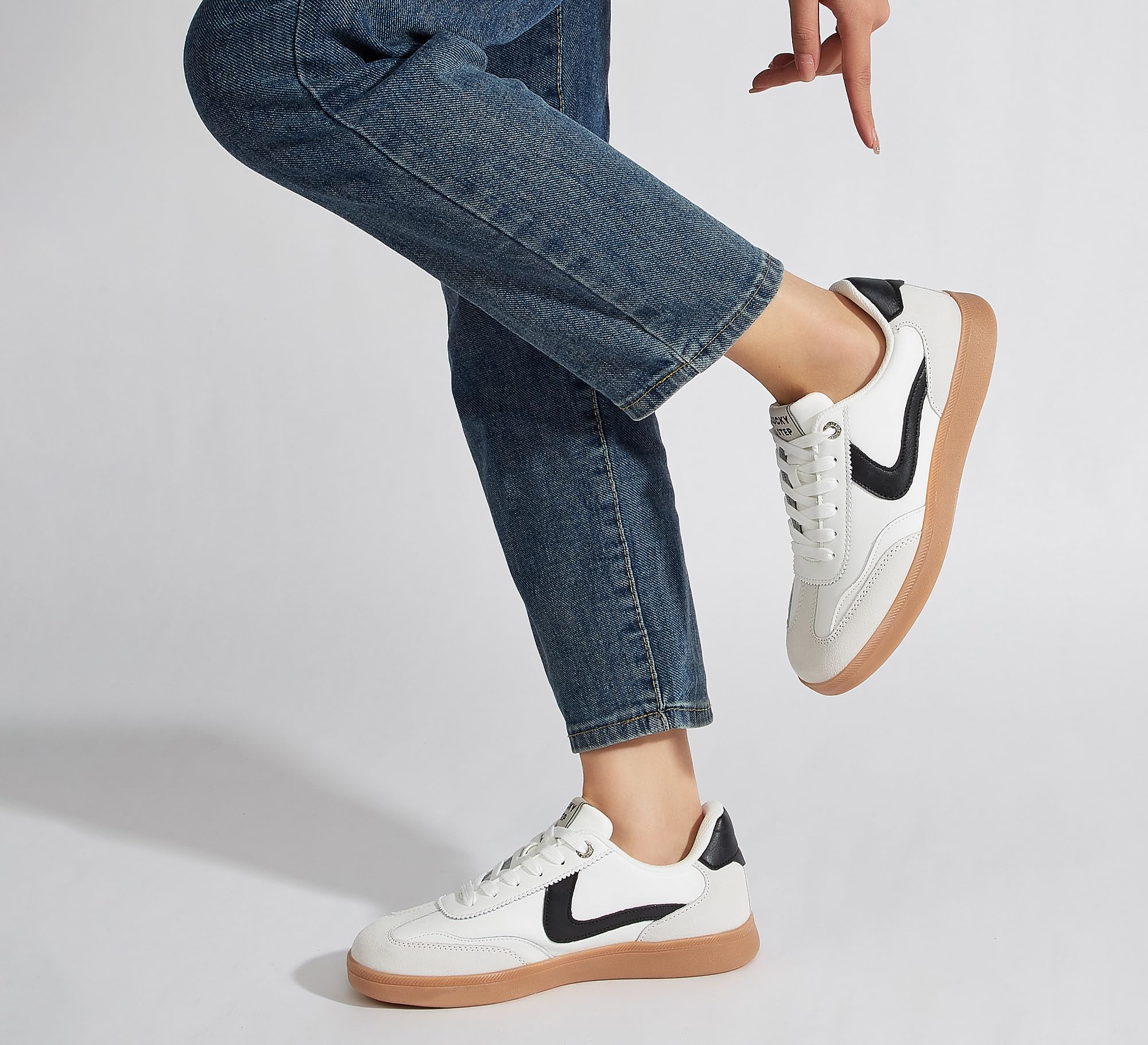 LUCKY STEP Sneakers retrò da Donna - Sneakers alla Moda Classiche, Antiscivolo e comode per Camminare e Pattinare | Scarpe da skate casual | Scarpe da passeggio con lacci antiscivolo