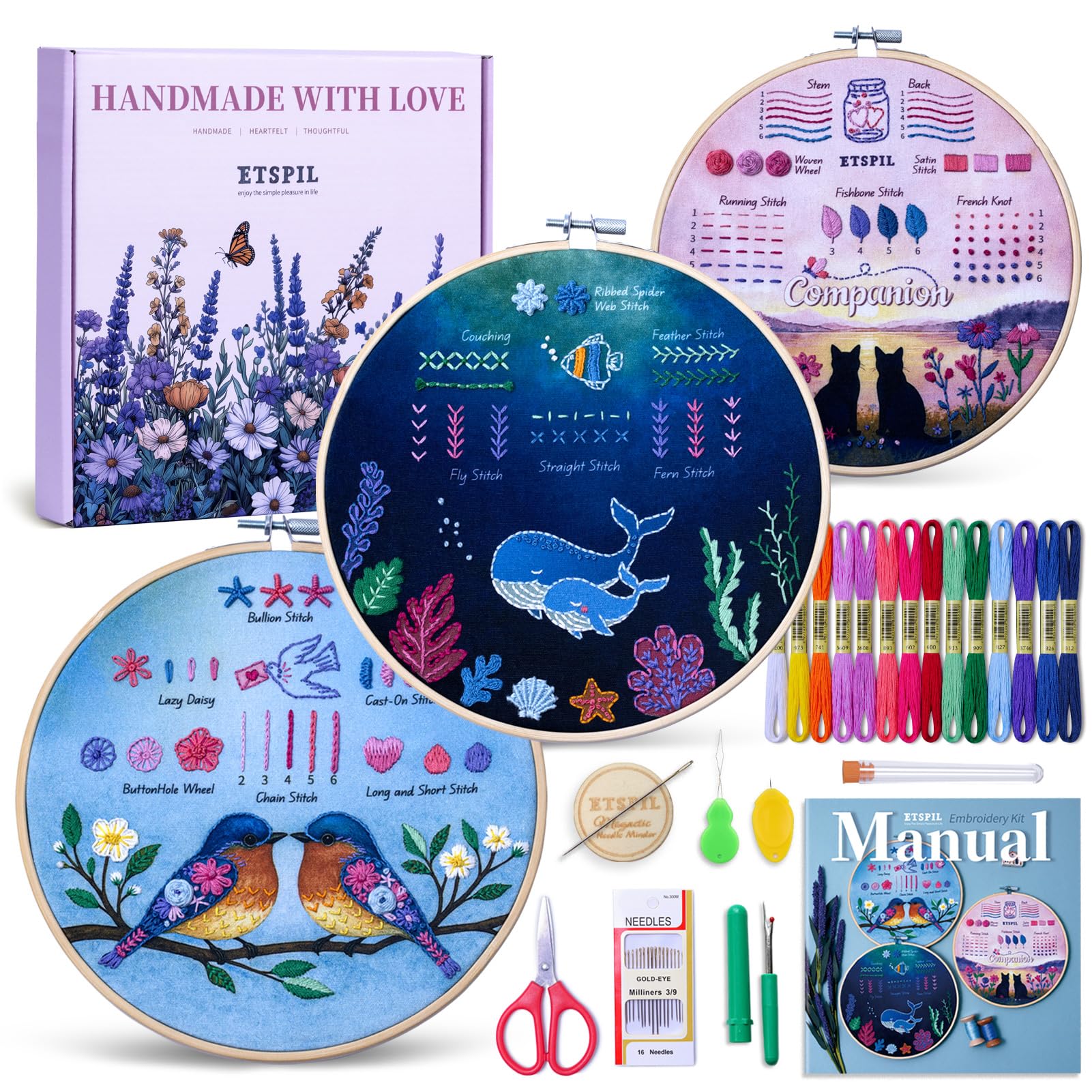 Beginner Embroidery Kit - Learn with Video! -11