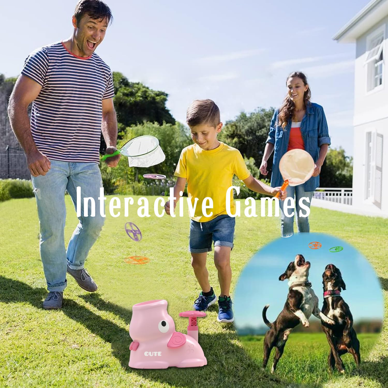 Flying Disc Launcher Toy for Kids, Butterfly Catching Game, Outdoor Toys for Kids Ages 48