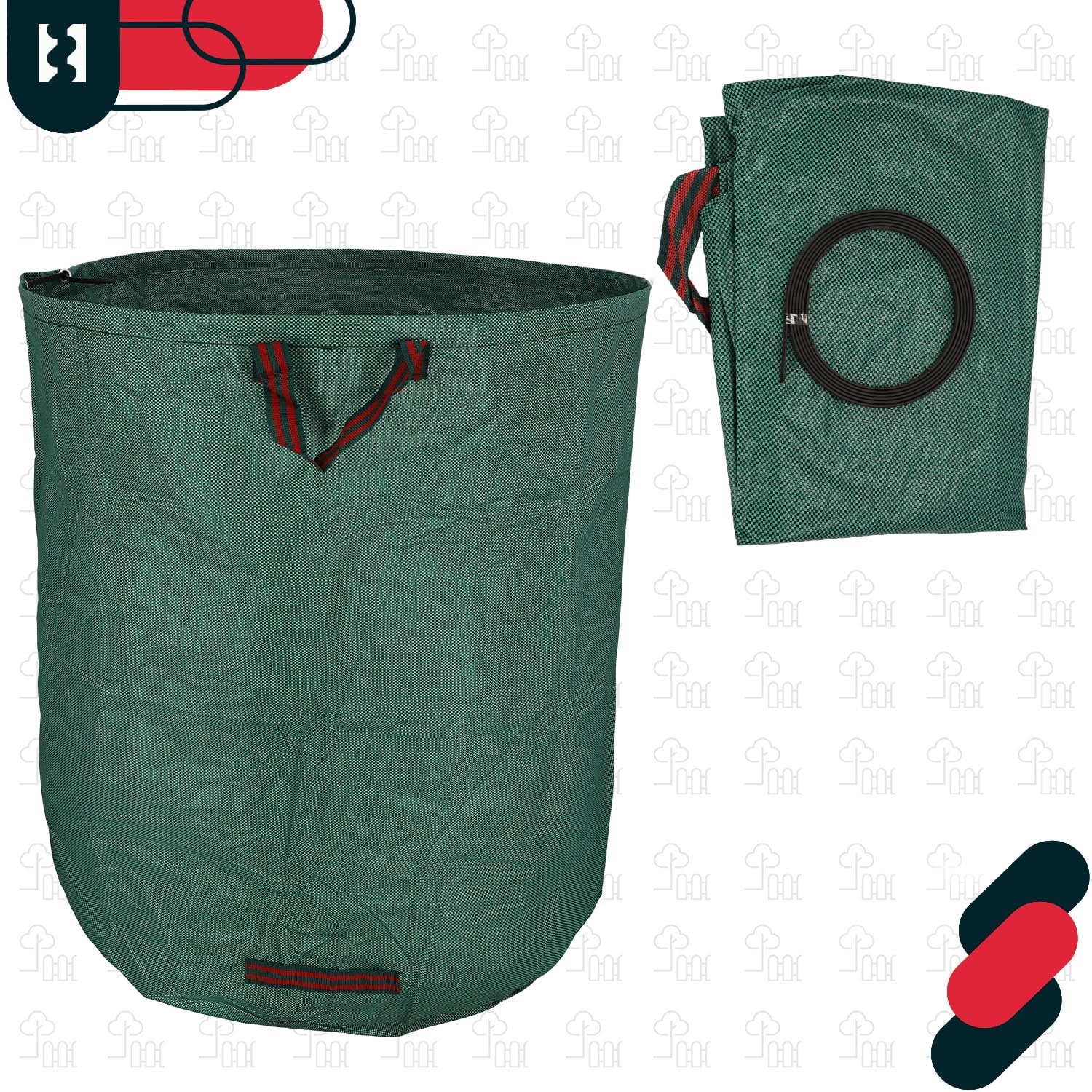 KOTARBAU® Lot de 3 sacs à déchets de jardin, 635 L. Idéal pour seau à mortier, plantes, feuilles et tontes de gazon. Sac rectangulaire pratique pour jardin et conteneur.