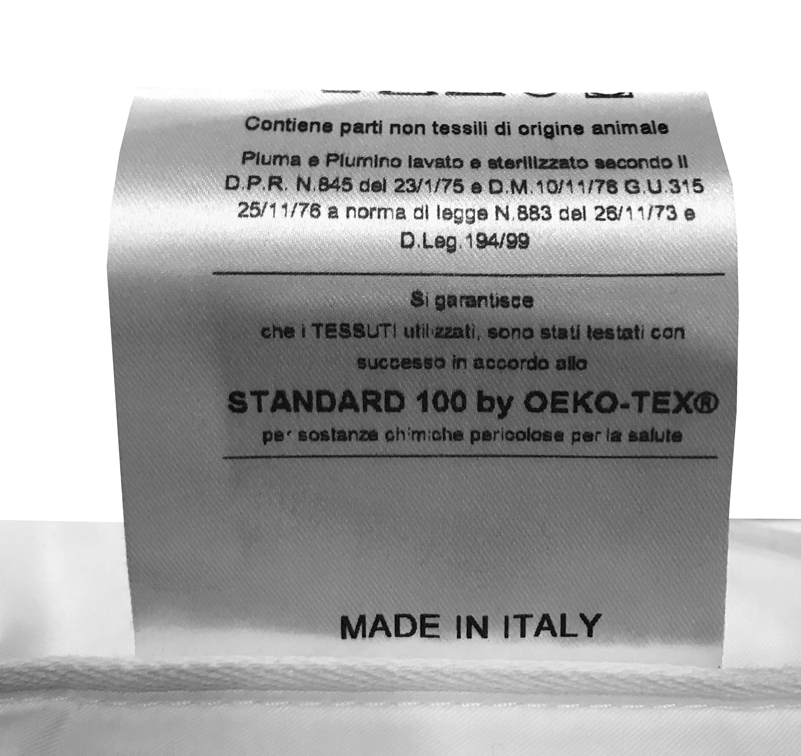 Tex Tirol Alpi - Guanciale Rettangolare Piuma Oca, Bianco, 50 x 80 cm, 1 pezzo