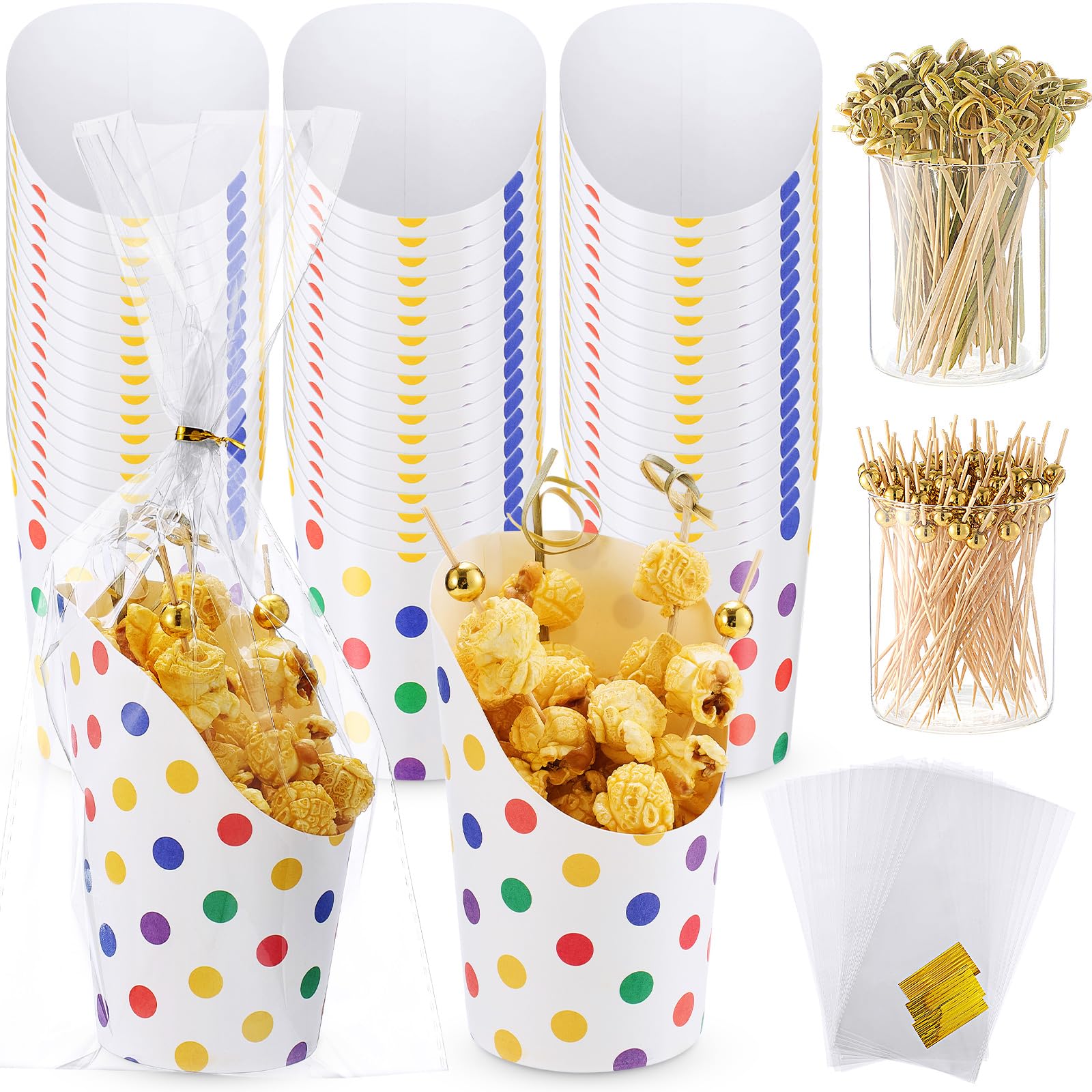 Gobelets jetables en papier doré Jingmore de 414 ml pour buffet chic