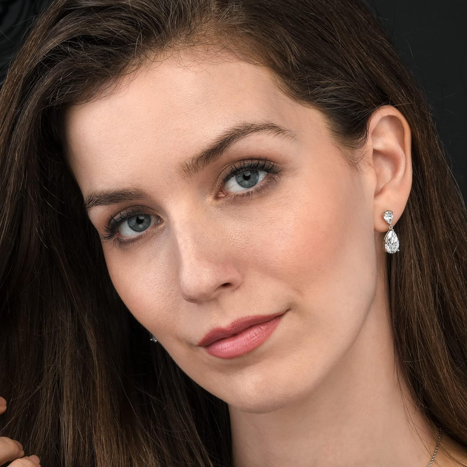 Diamond Treats 925 Sterling Silver Teardrop Earrings for Women with Colored and White Cubic Zirconia, Sterling Silver Drop Earrings for Women, Elegant Silver, Gold or Rose Gold Dangle Earrings, - Image 3