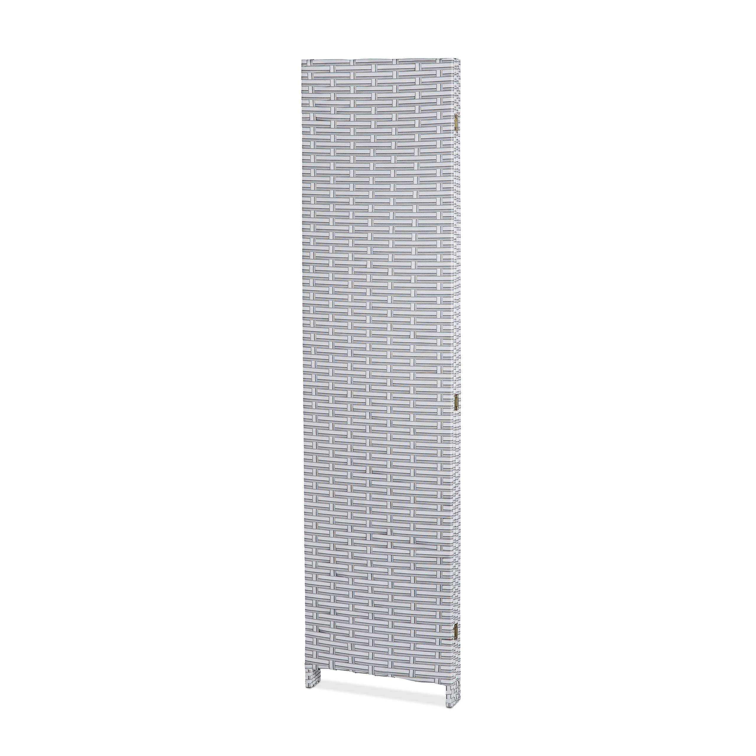 Relaxdays Paravento a 4 Pannelli, HxL: 180 x 180 cm ca., Divisore Pieghevole, Separé per Ambienti Interni, Bianco/Grigio