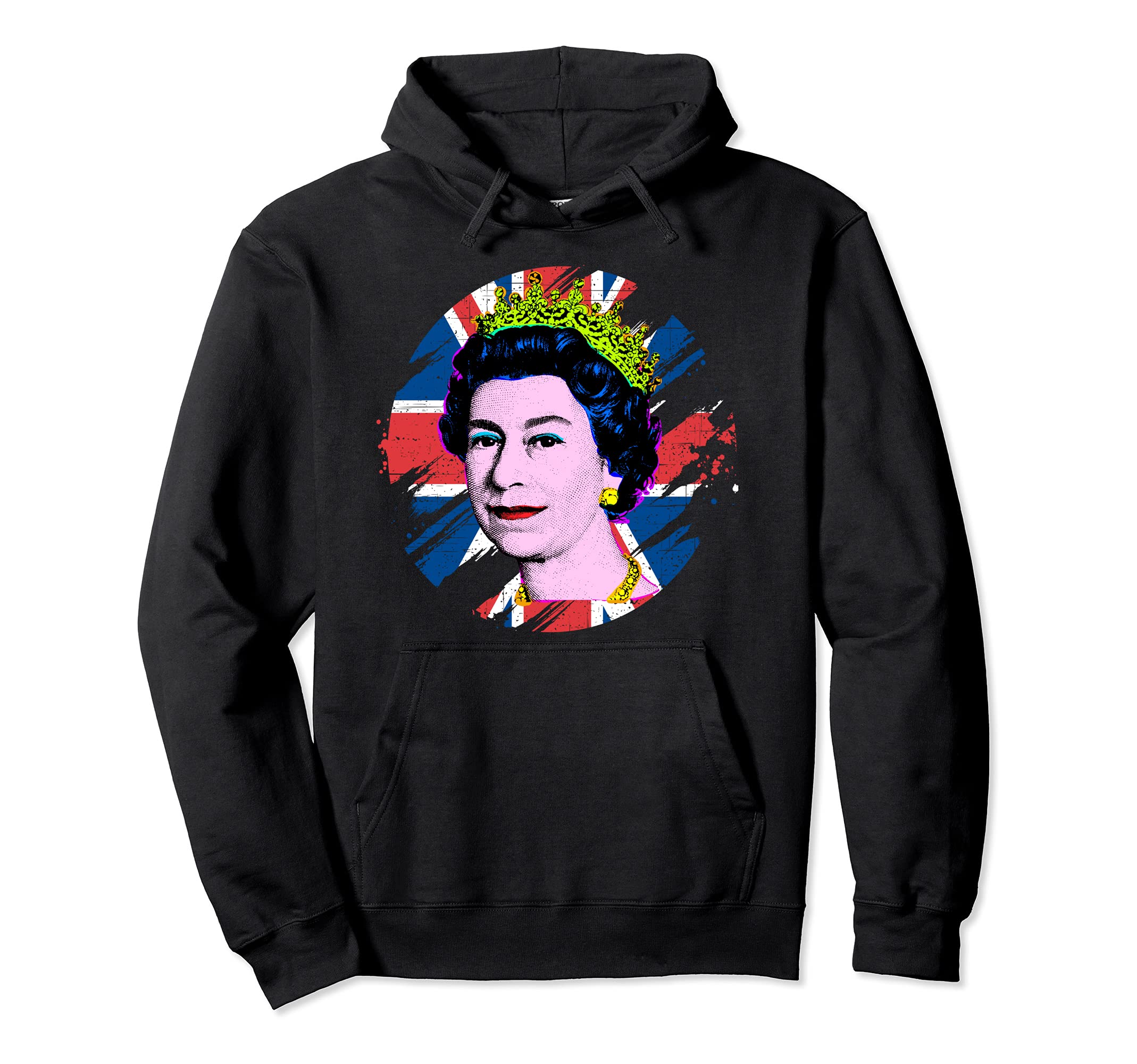 Pop Art Flag Her Royal Highness HRH Queen of England Pullover Hoodie