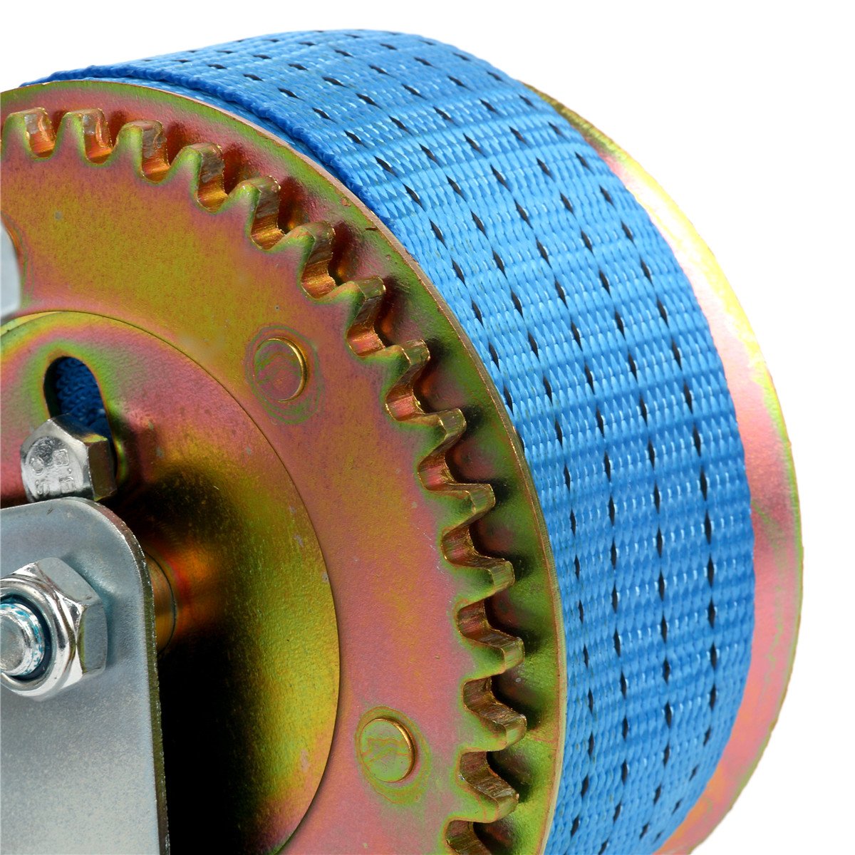 FreeTec Verricello Manuale con Cinghia 453 kg (1000lbs) con Cinturino da 8m, Argano Manuale a Fune Verricello Manuale per Rimorchio Camion Auto Caravan